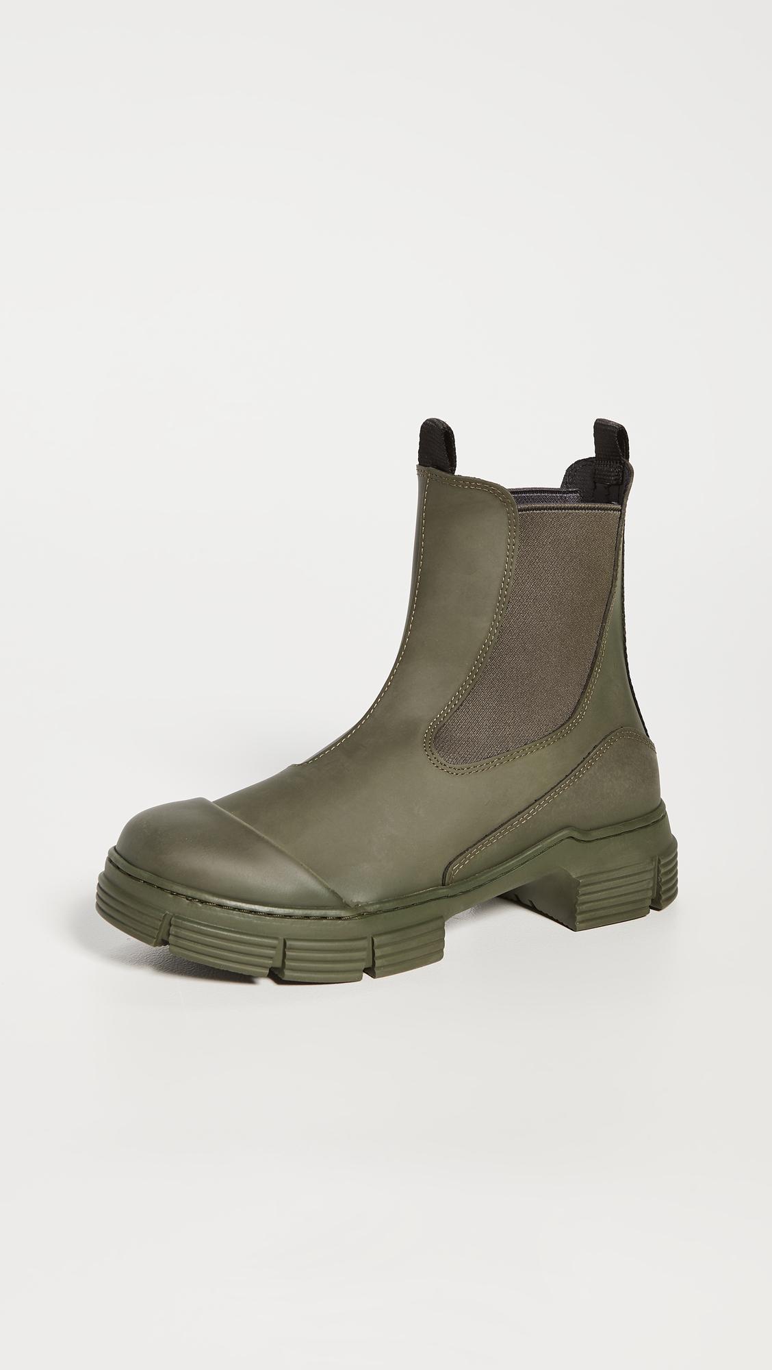 Ganni Recycled Rubber Boots in Green | Lyst
