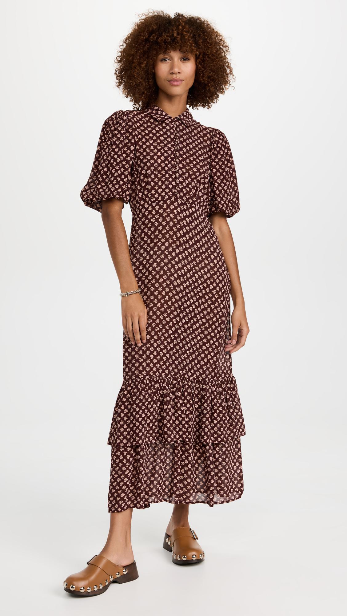 byTiMo Drapy Georgette Puffed Dress | Lyst