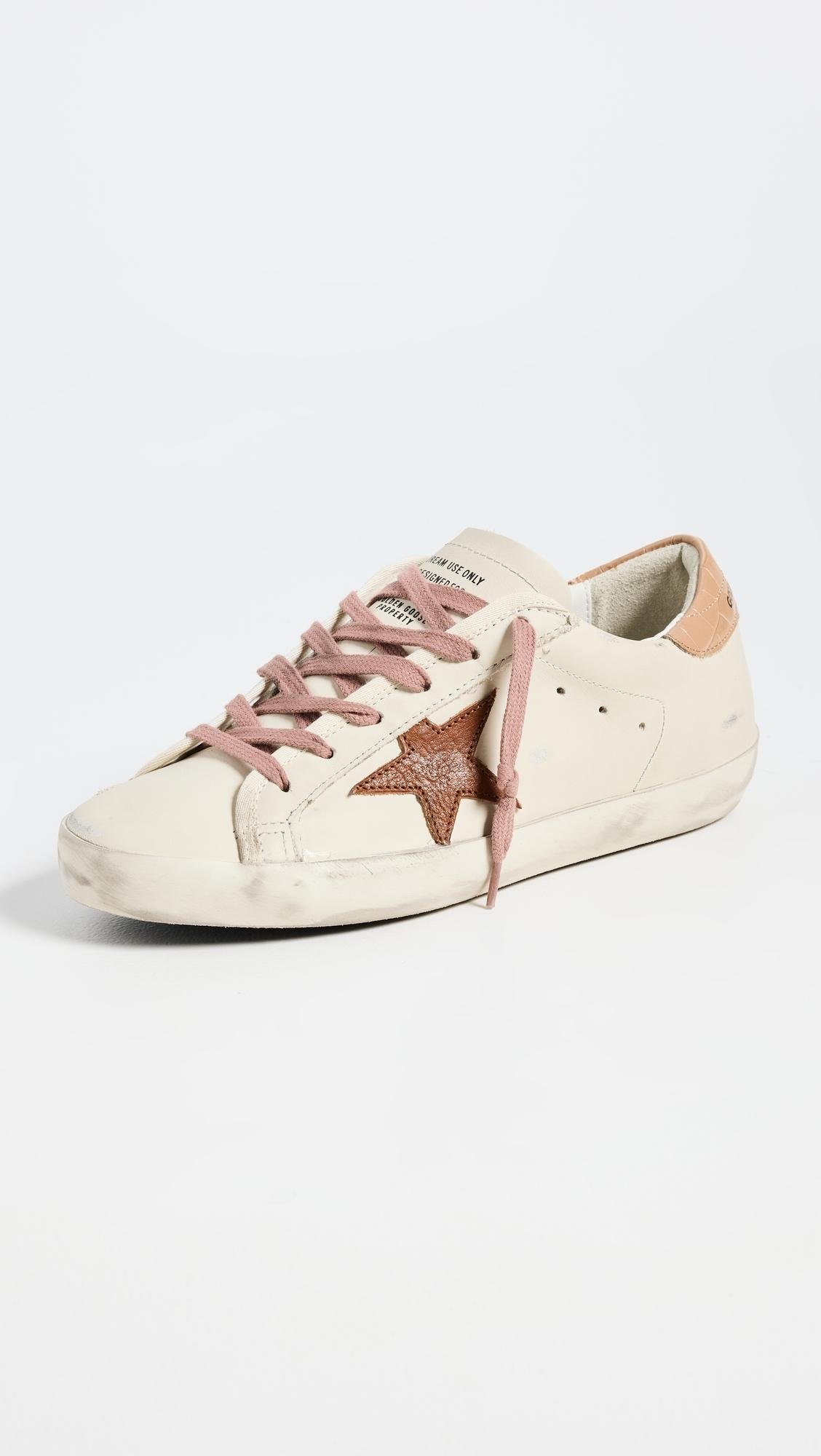 Golden Goose Super Star Leather Upper Sneakers And Star Croco