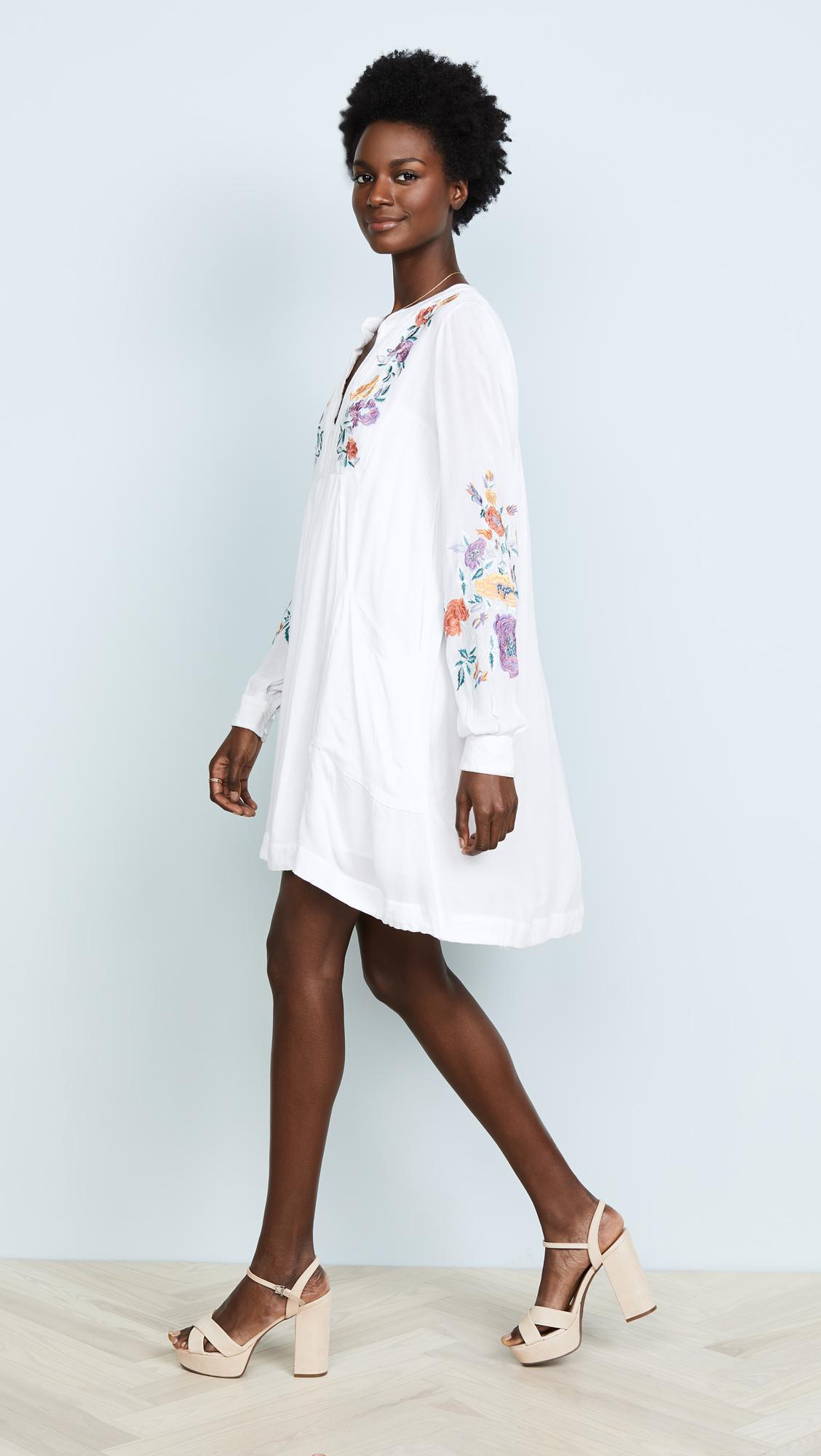 mia gauze embroidered mini dress