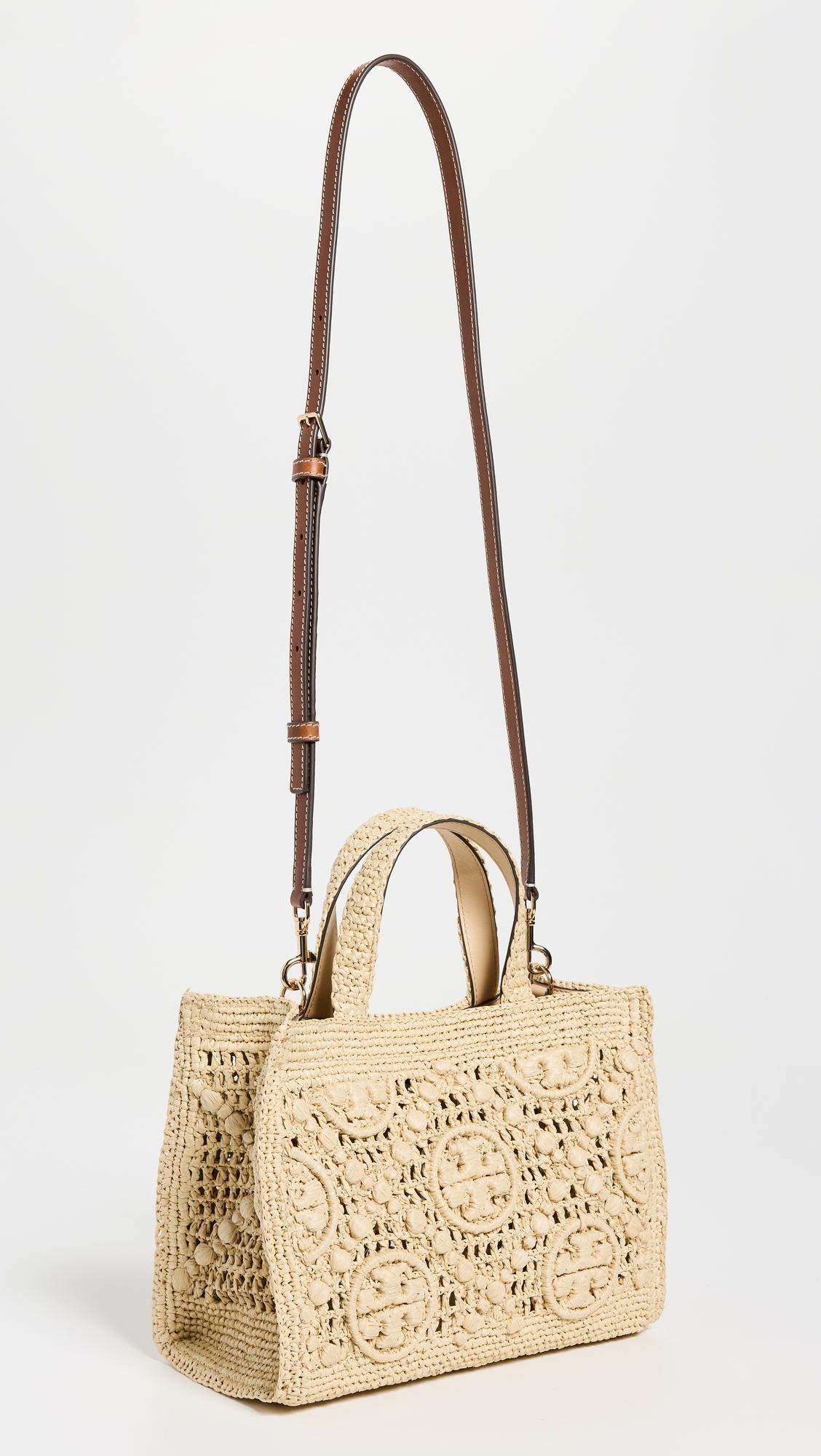 【TORY BURCH】RAFFIA T MONOGRAM TOTE BAG T Monogram Raffia Top-Handle Tote: Women's Handbags