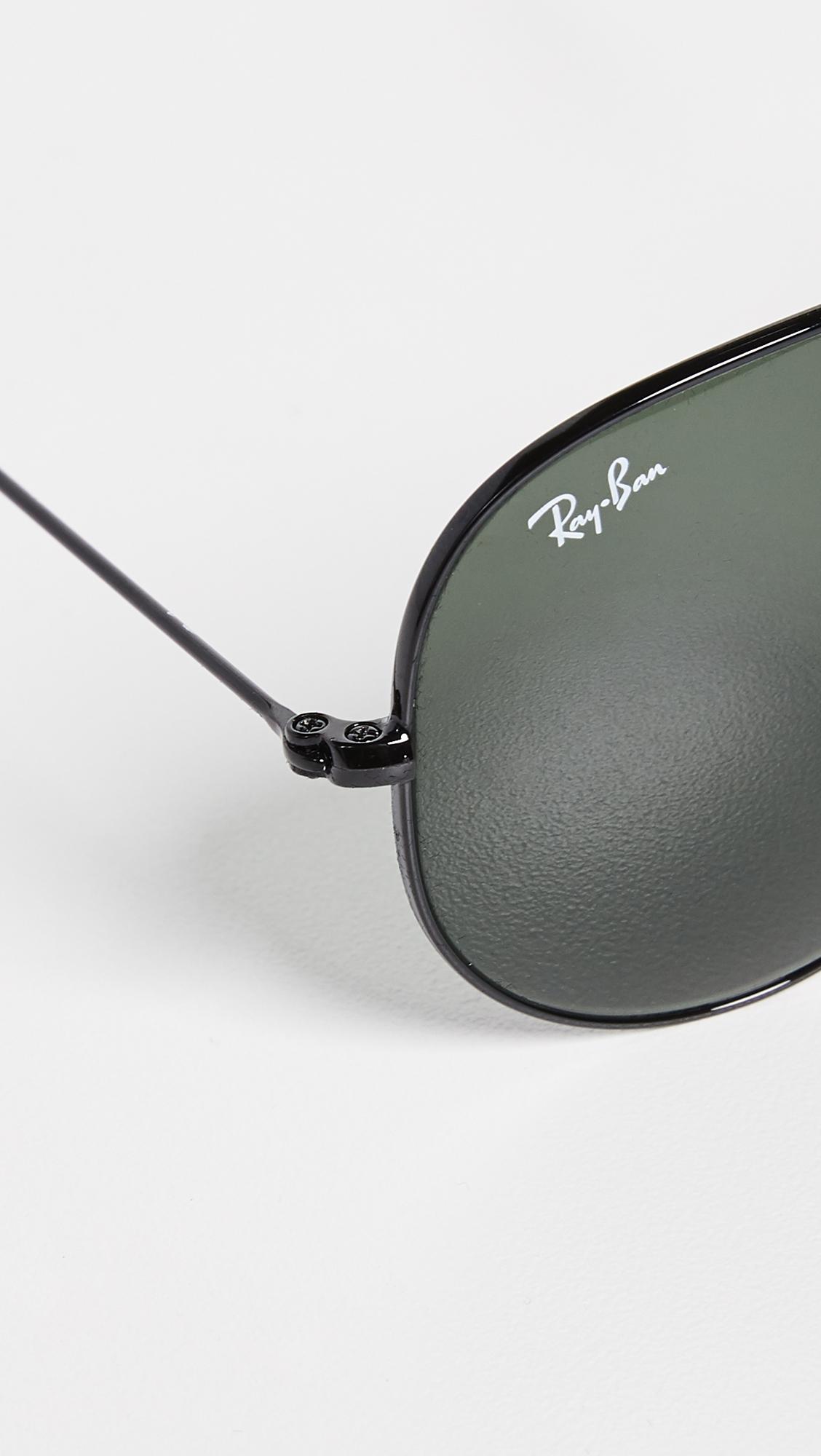 Ray Ban Rb3025 Oversized Classic Aviator Polarized Sunglasses In Black Green Black Lyst