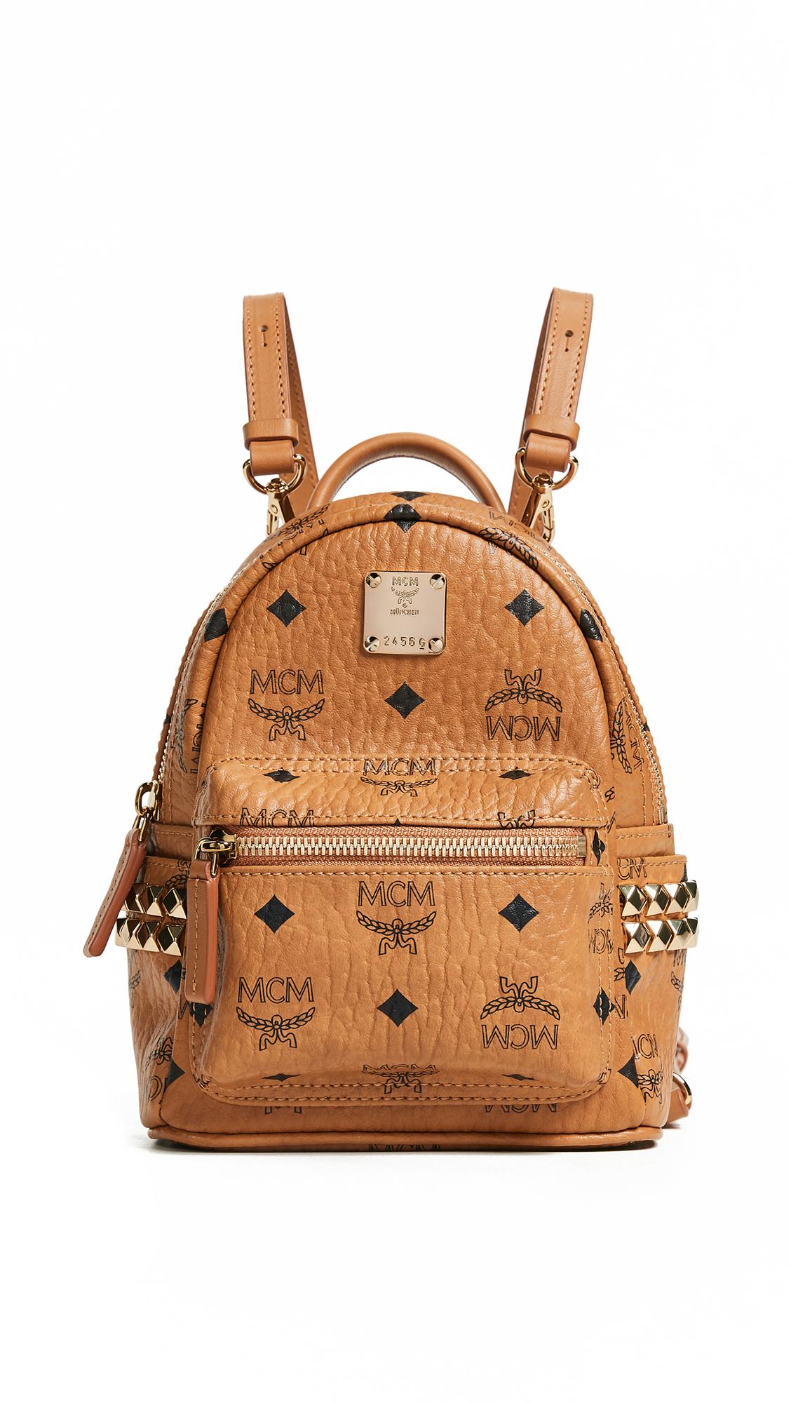 mcm backpack no studs
