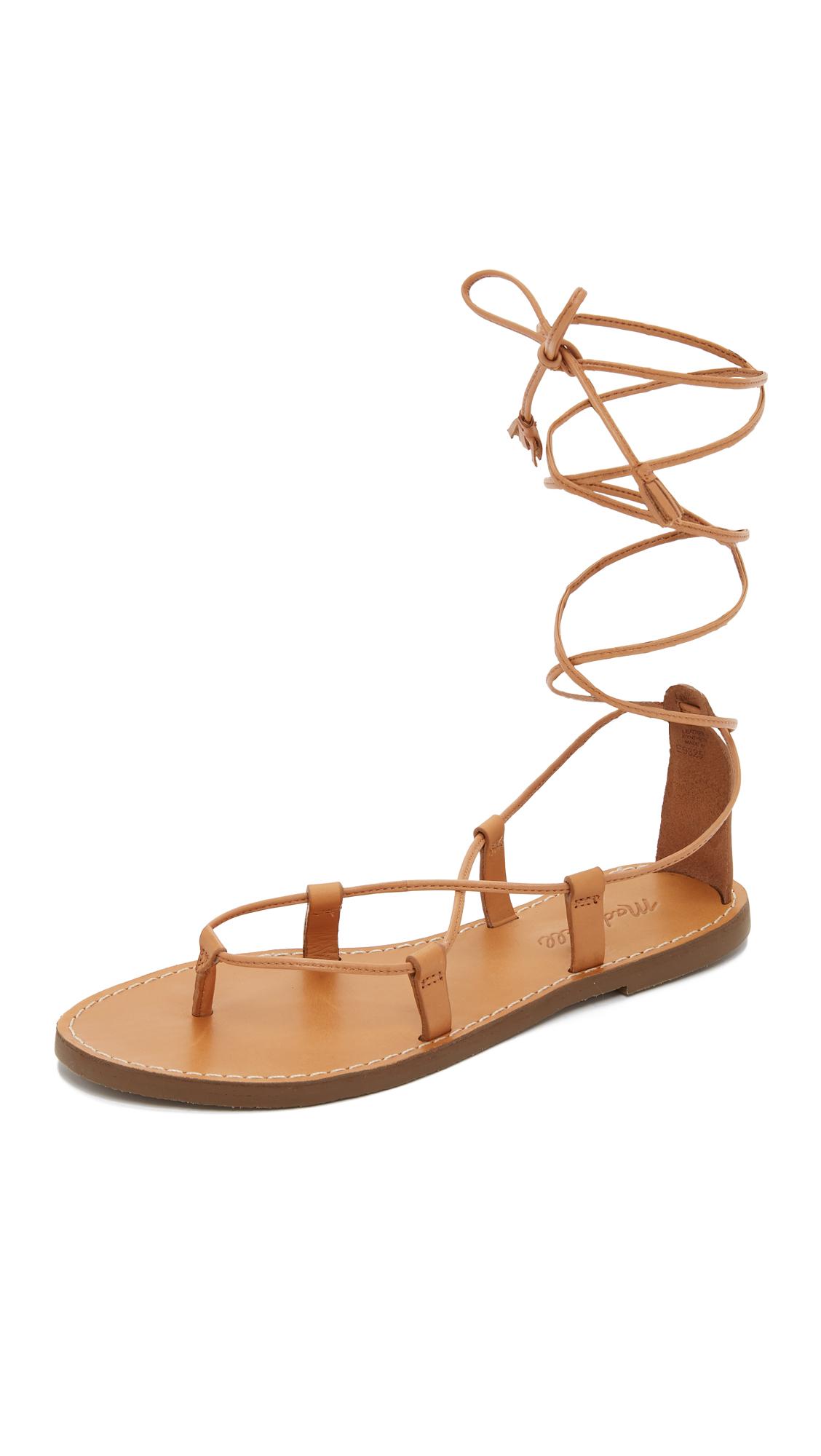 leather lace up gladiator sandals