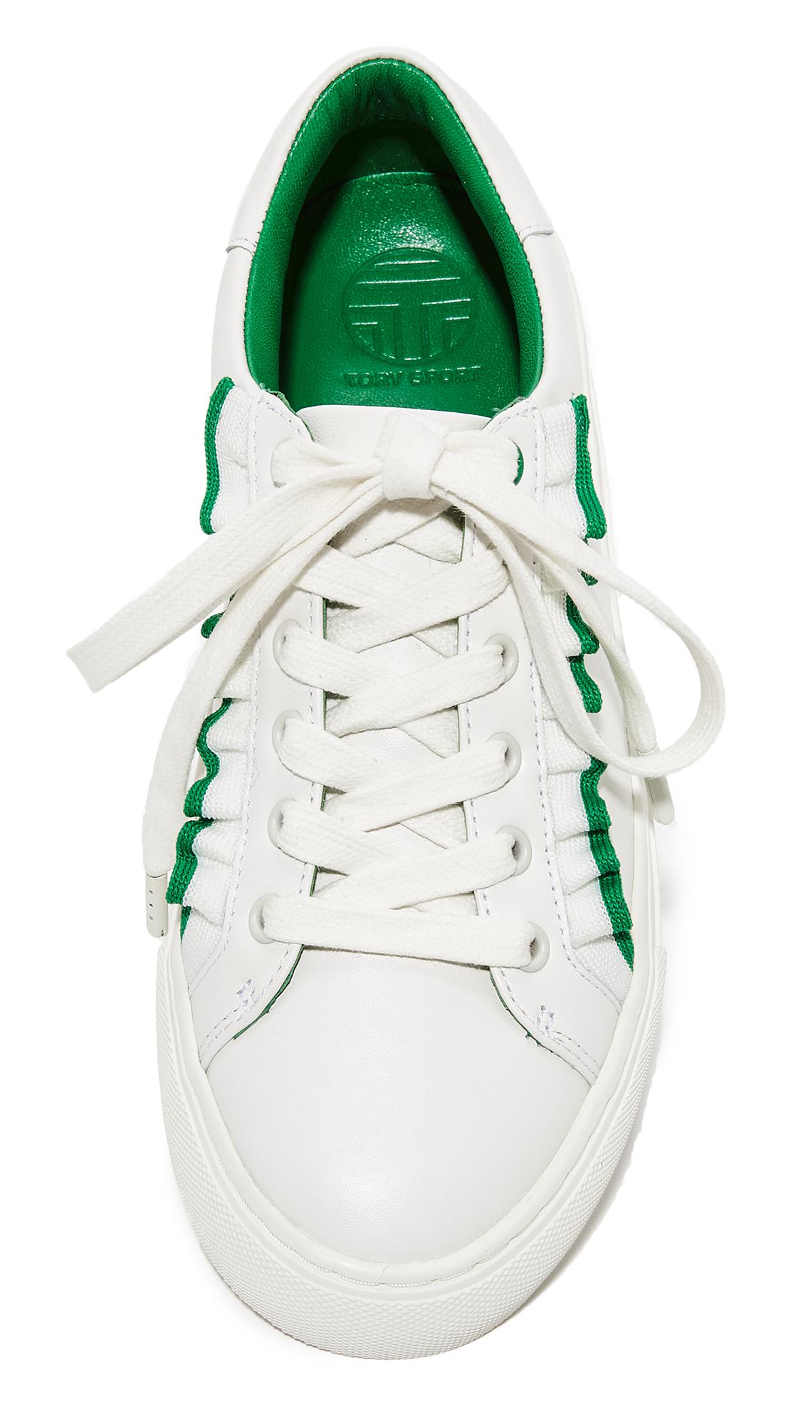 Tory Burch Leather Tory Sport Ruffle Sneakers in White - Lyst