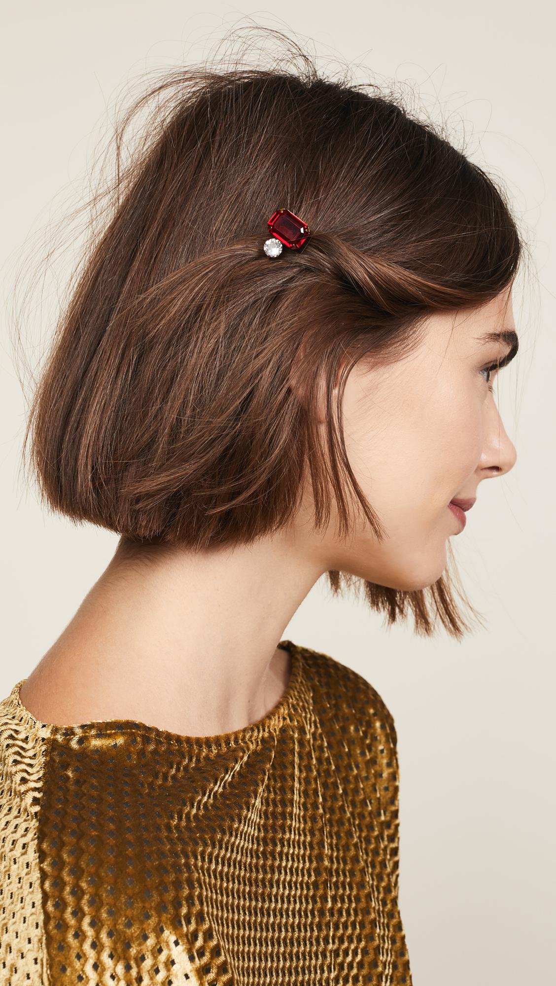 Jennifer Behr Gemma Bobby Pin In Ruby Red Lyst