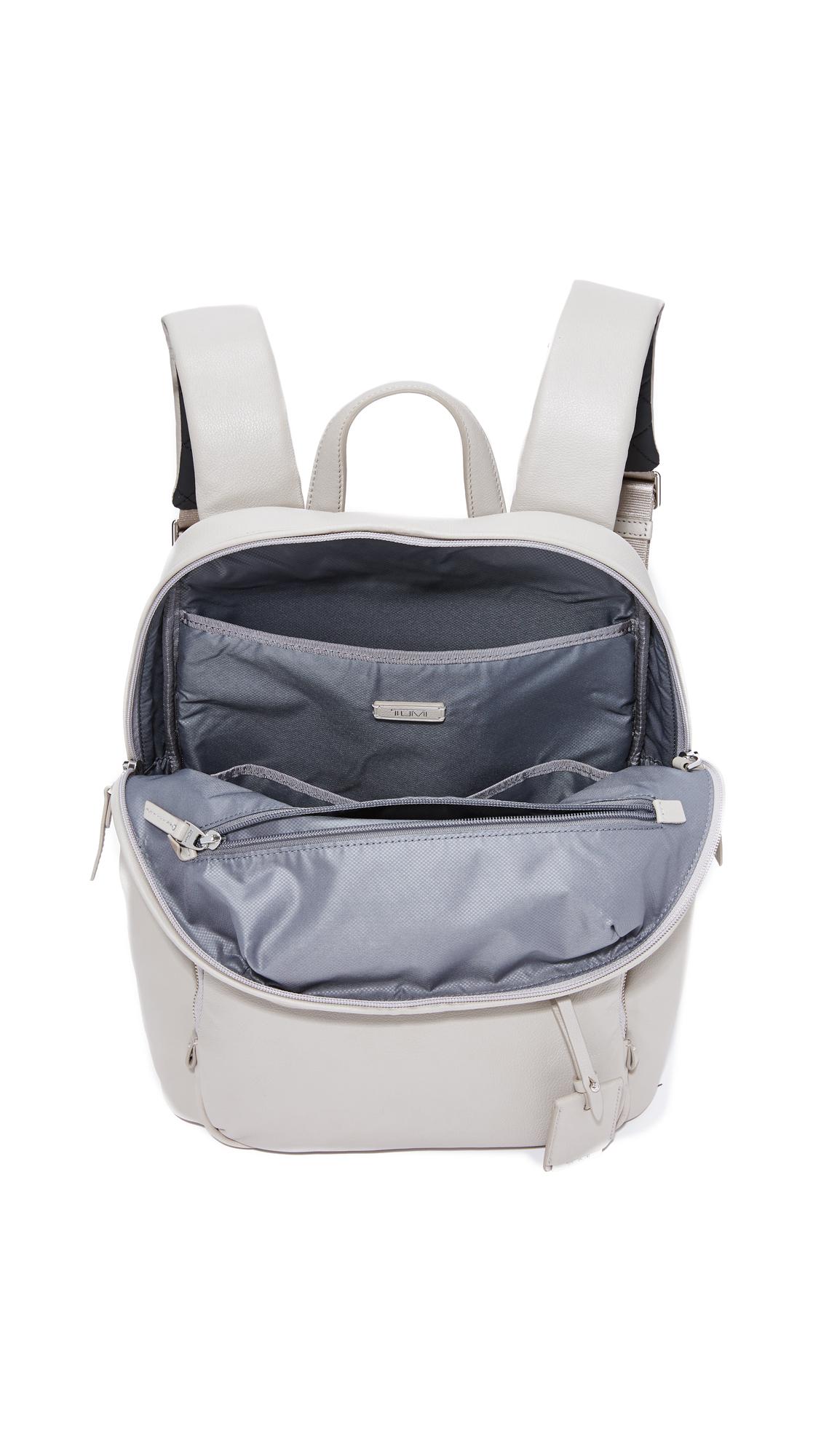 Tumi Leather Halle Backpack in Gray Lyst