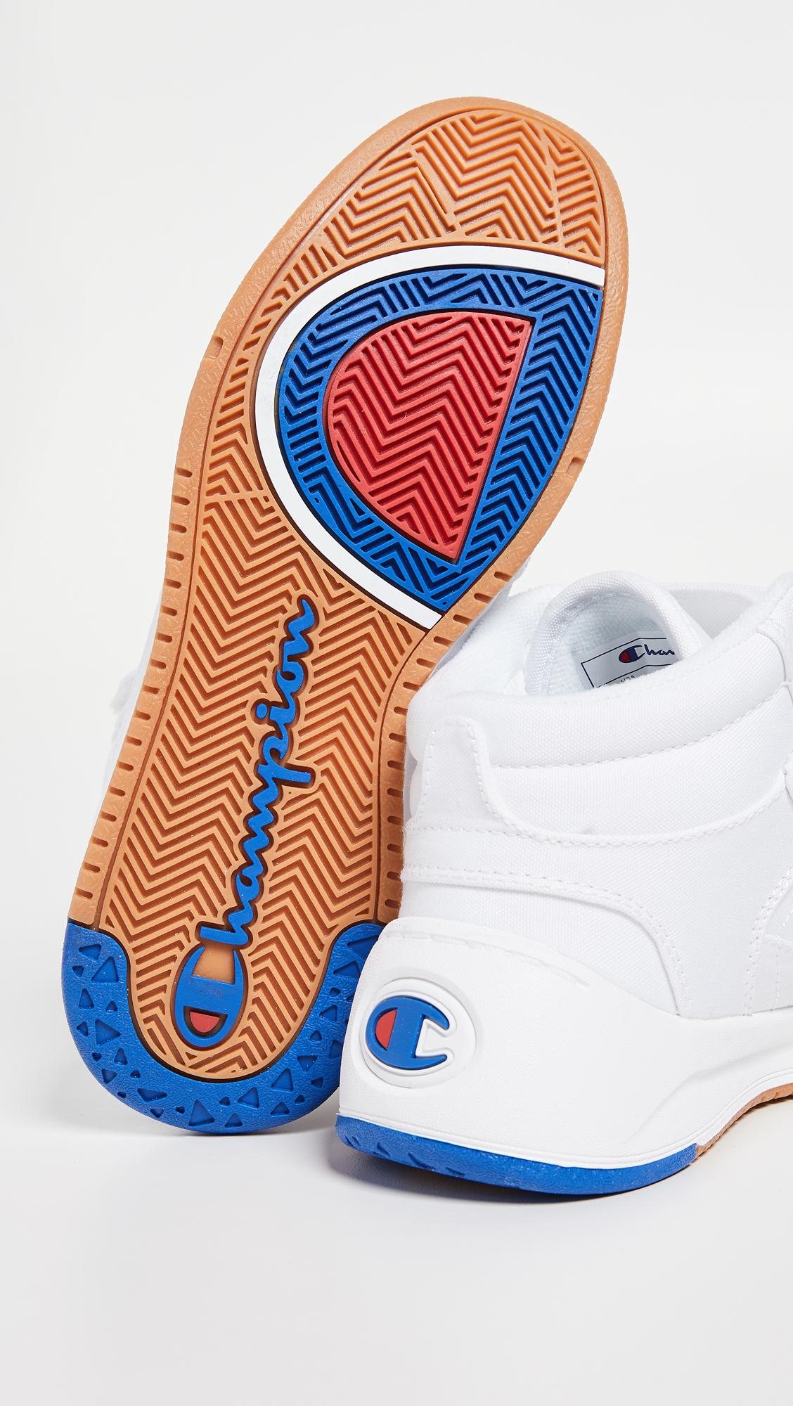 Champion Super C Court Mid Sneakers in White | Lyst