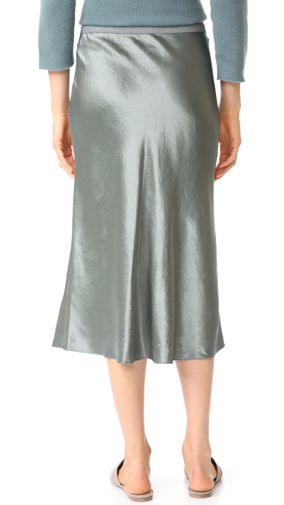 Vince elastic waist slip clearance skirt