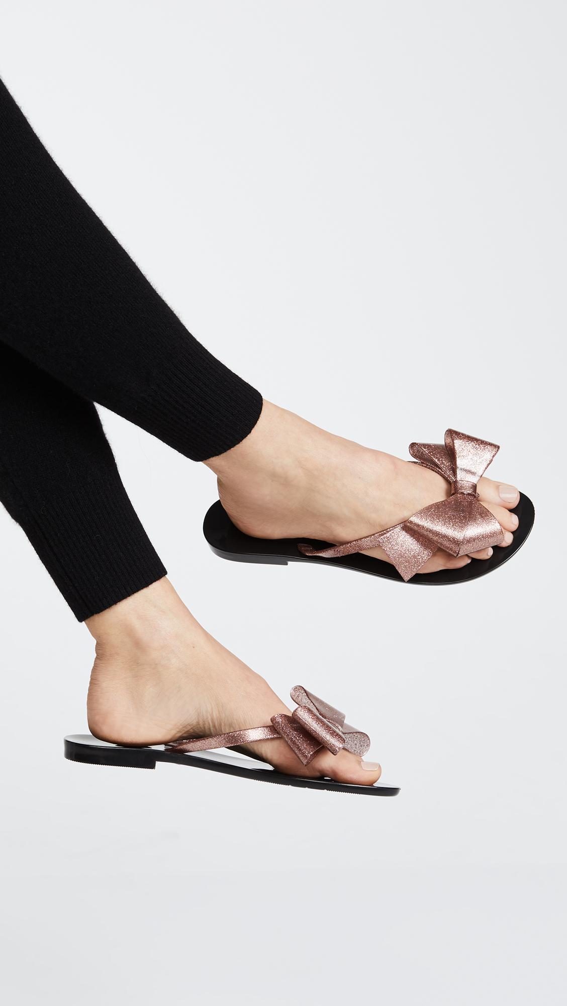 melissa embellished bow thong sandals