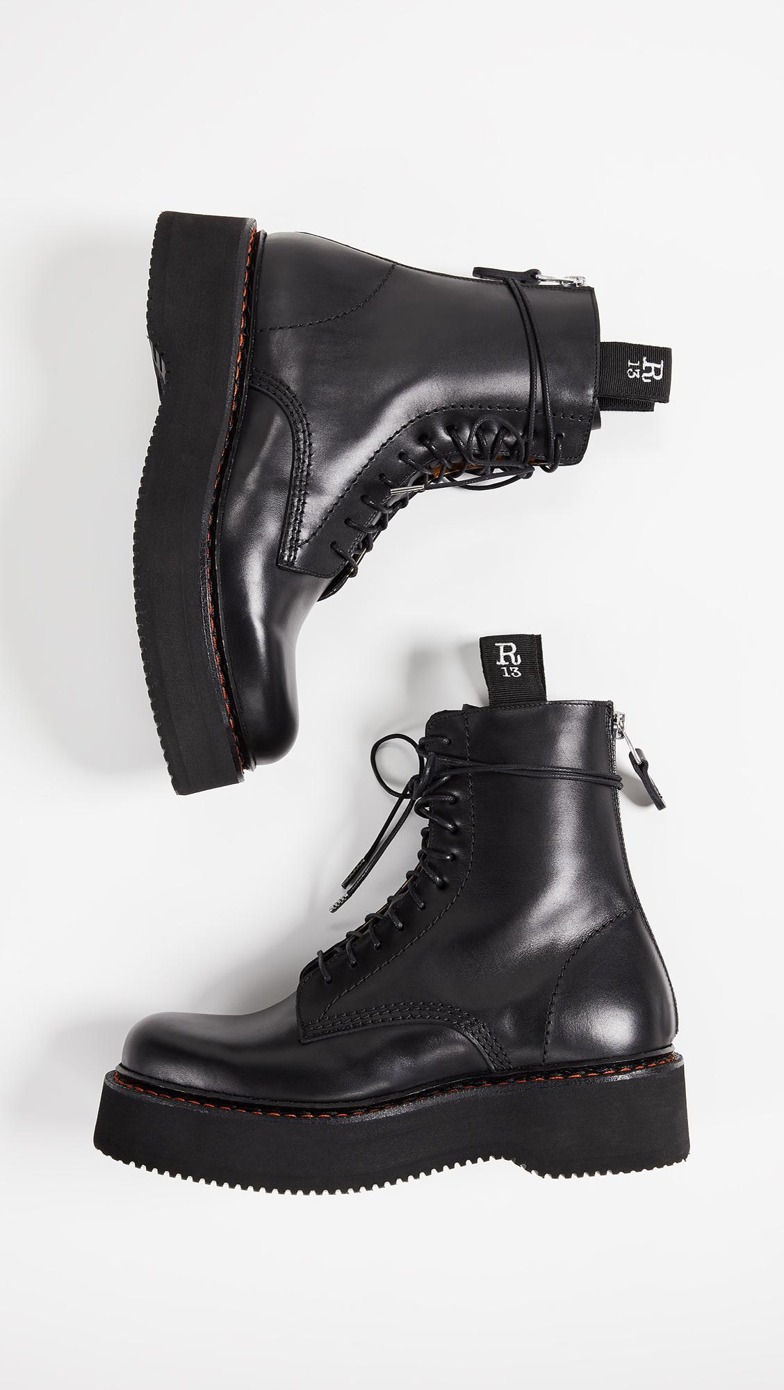 r13 platform combat boots