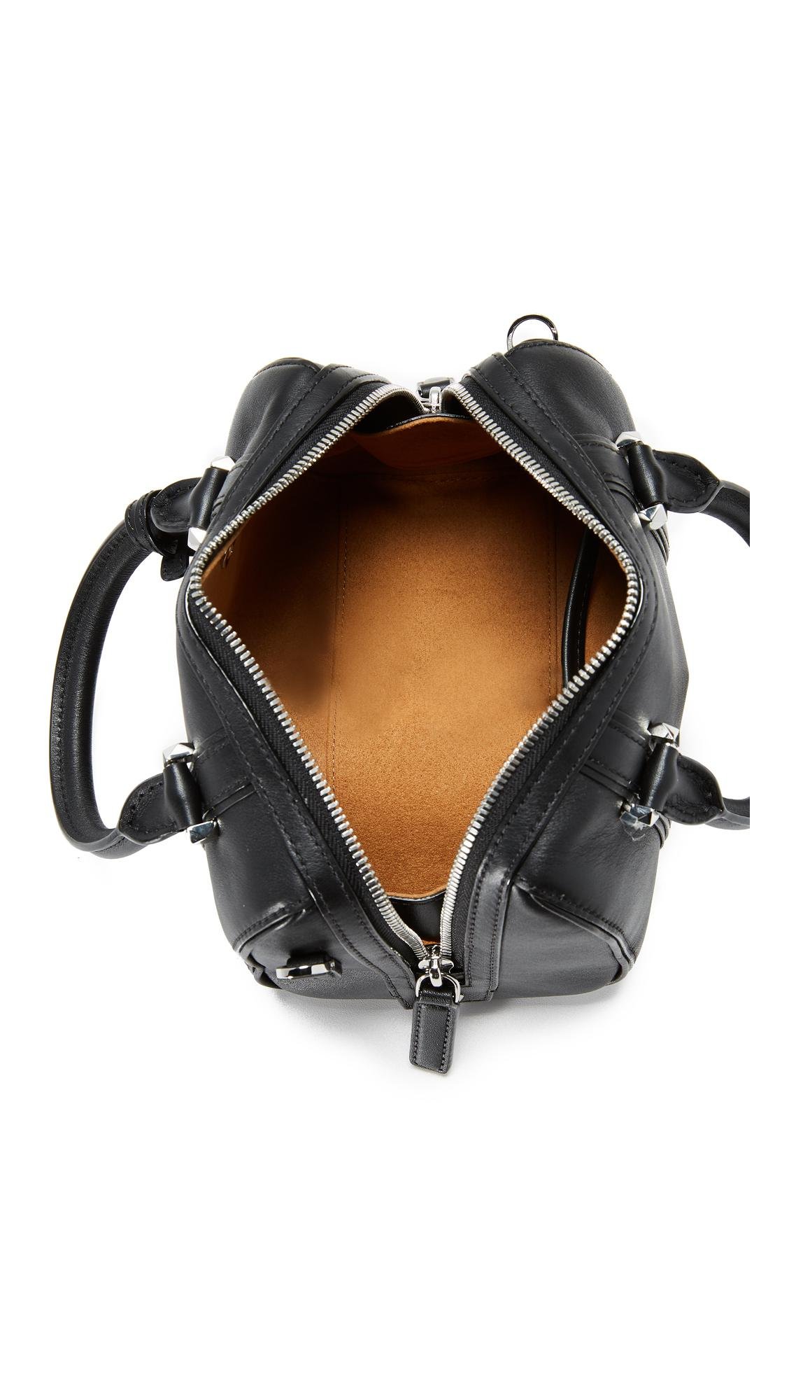 MCM Leather Mini Boston Bag in Black - Lyst