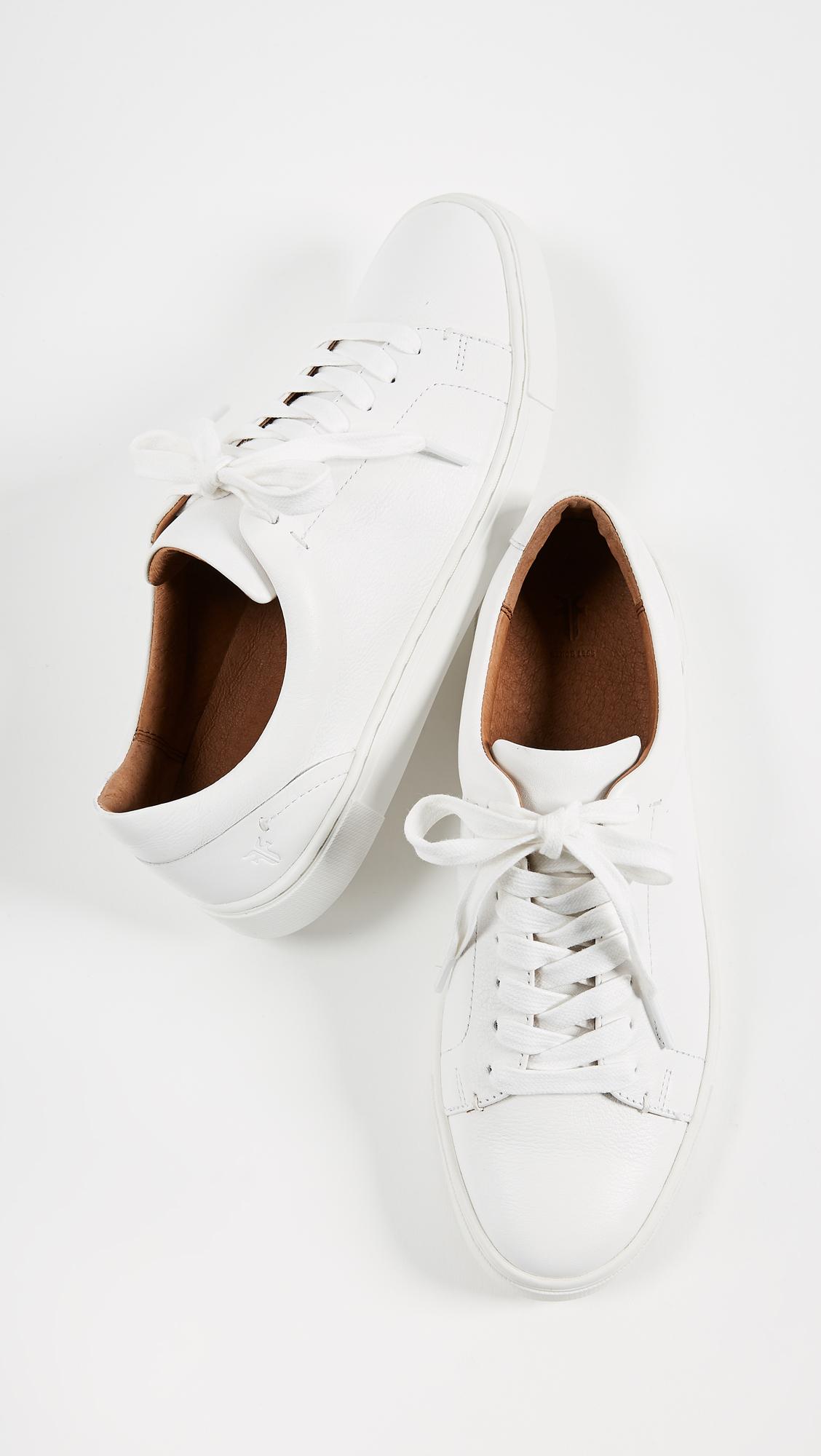 Frye Ivy Low Lace Sneakers in White - Lyst