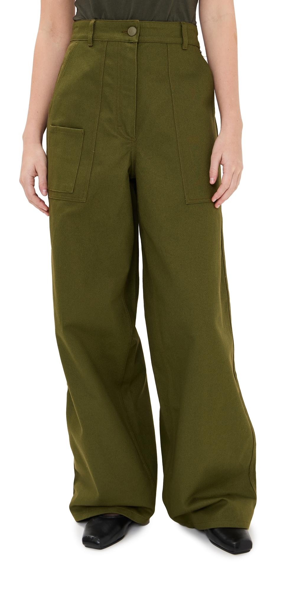 パンツ cecilie bahnsen Sixta Senim CECILIE BAHNSEN Sixta Pleated Denim Wide-Leg Trousers | endource
