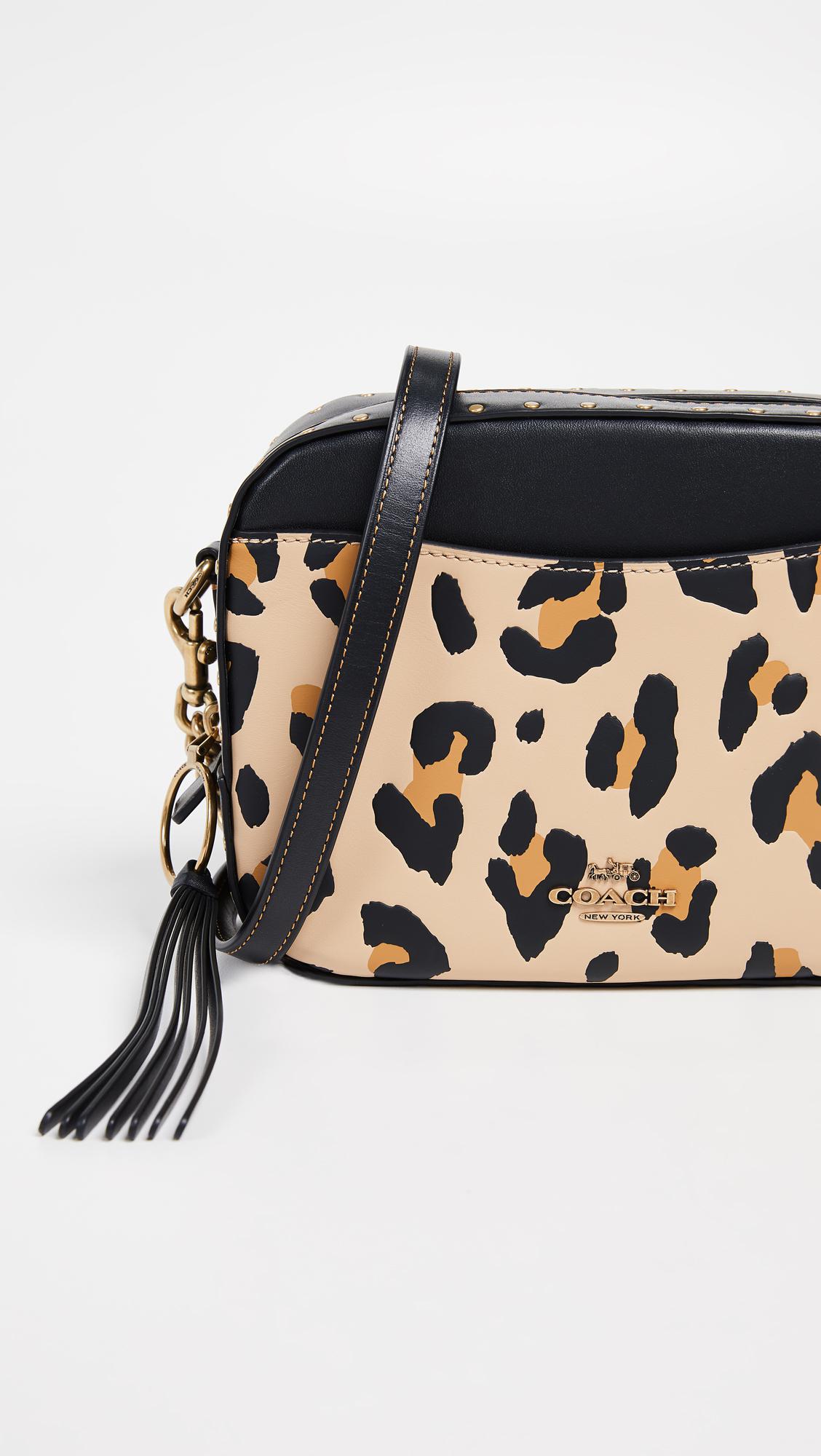 coach leopard camera bolsa