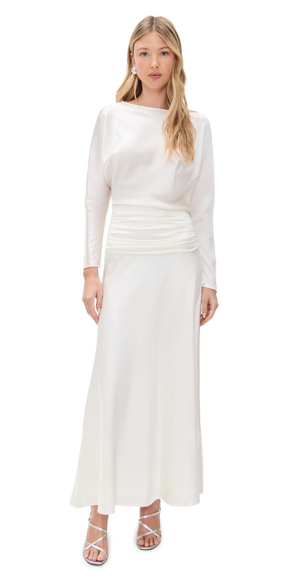 staud freda ruched silk maxi dress STAUD Dresses