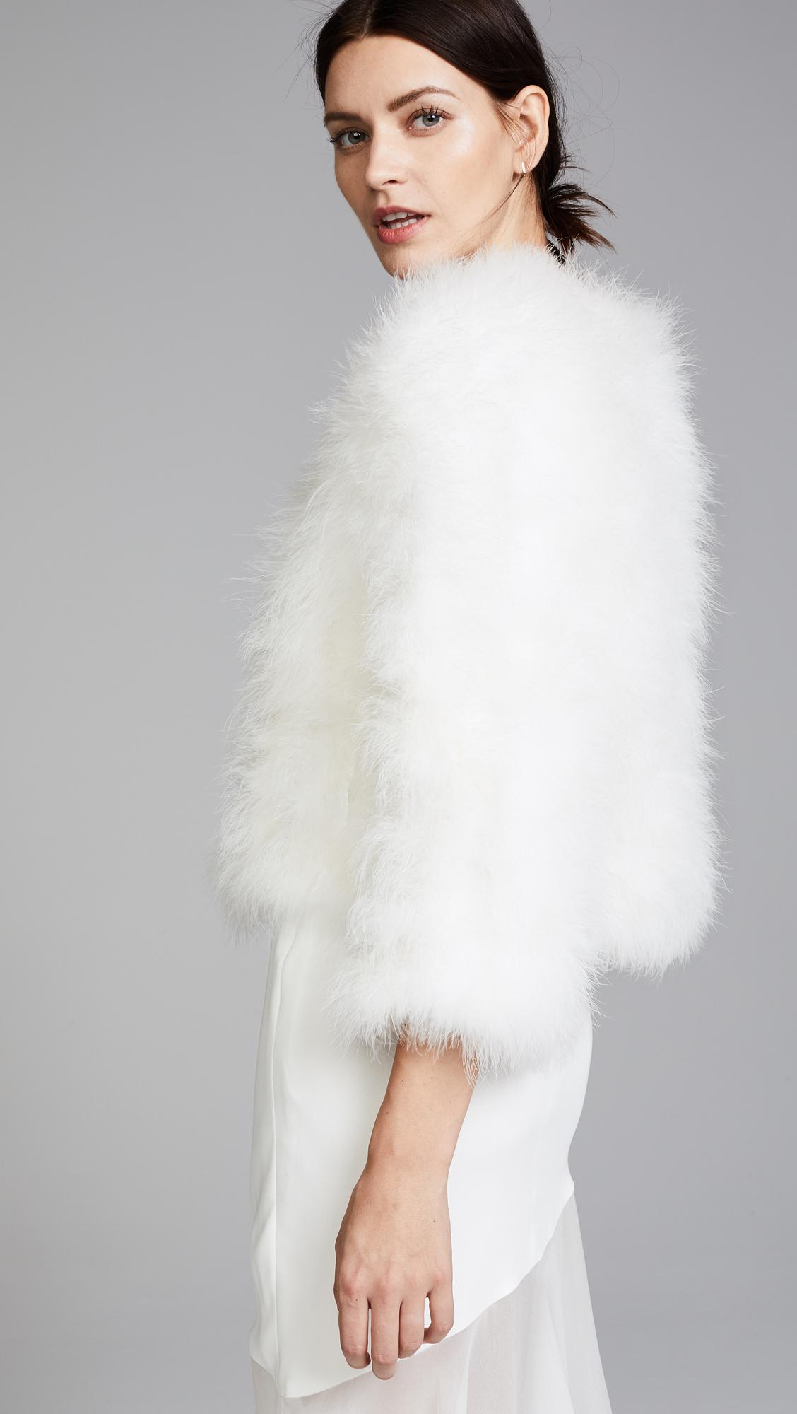 fur bolero white