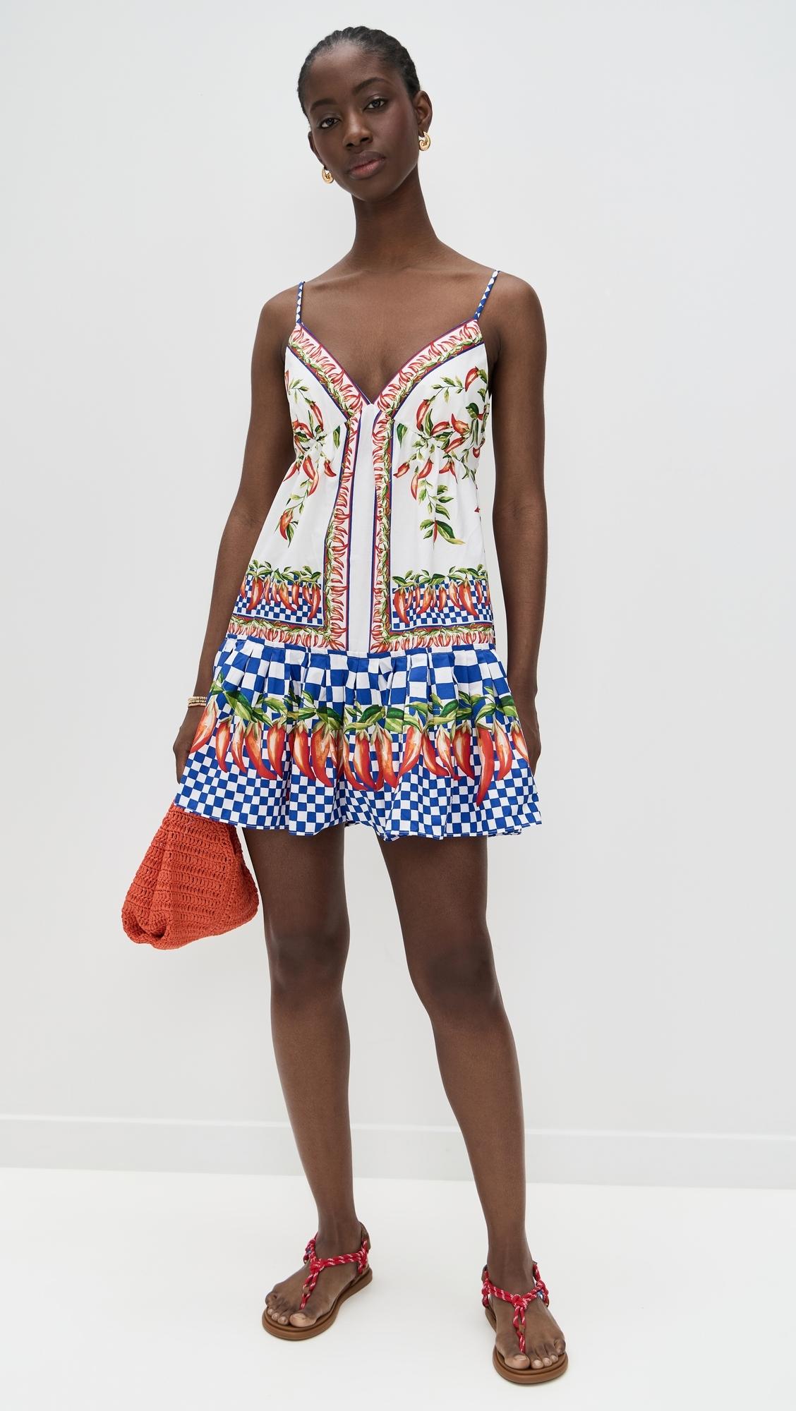 off-white picnic peppers ainika organic cotton mini dress FARM Rio Picnic Peppers Ainika Mini Dress
