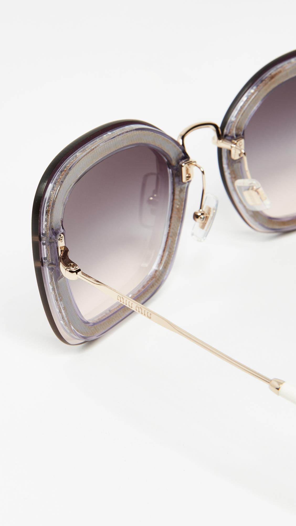 Miu Miu Reveal Glitter Sunglasses | Lyst