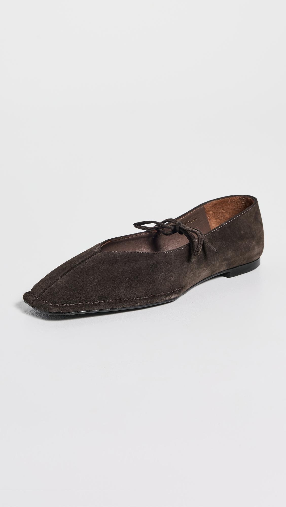 フラットシューズ Alohas Sway Suede Coffee Brown Leather Ballet Flats Sway Suede Coffee Brown Leather Ballet Flats | ALOHAS