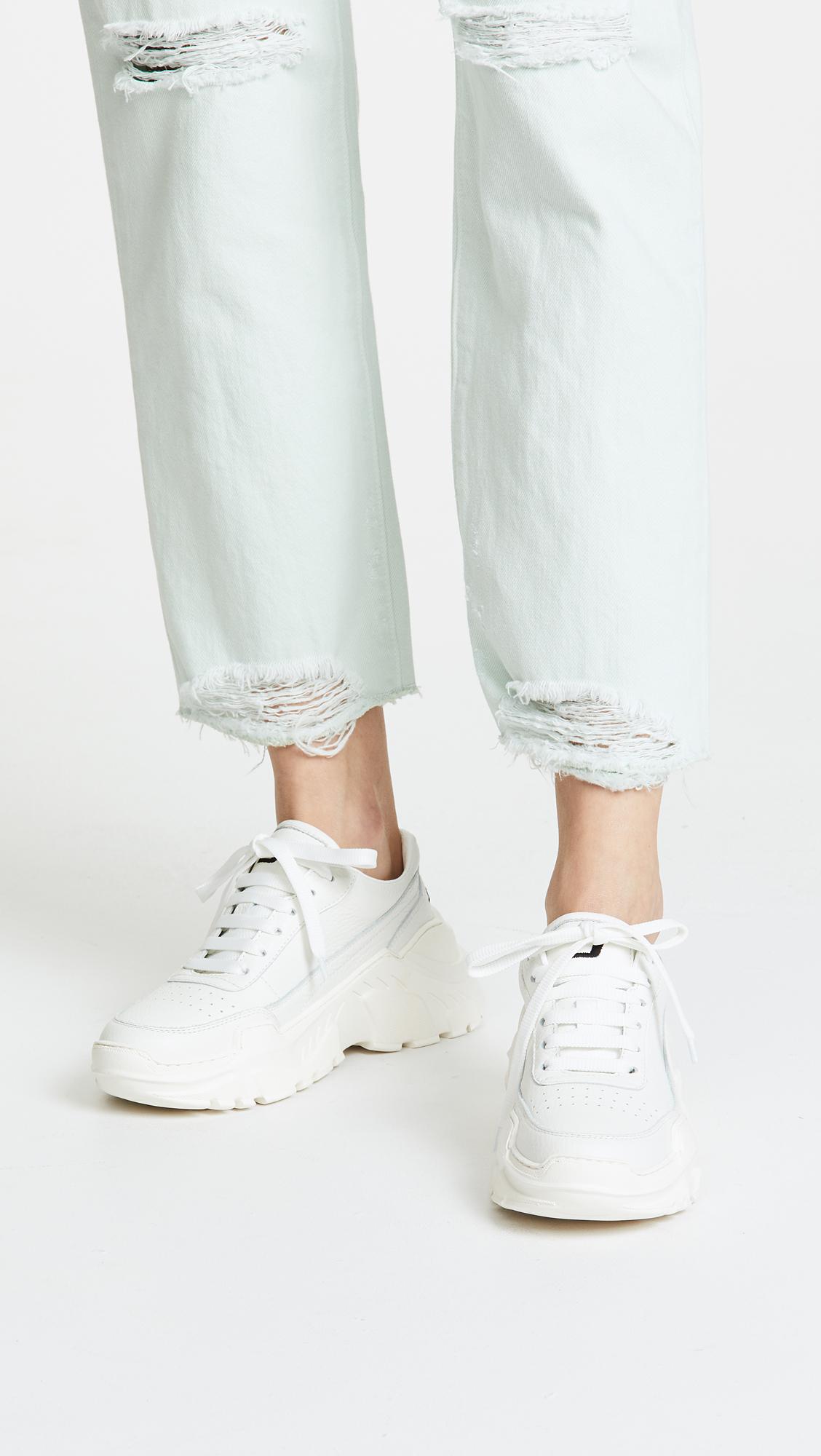 Joshua Sanders Leather Zenith Lace Up Sneakers in White | Lyst