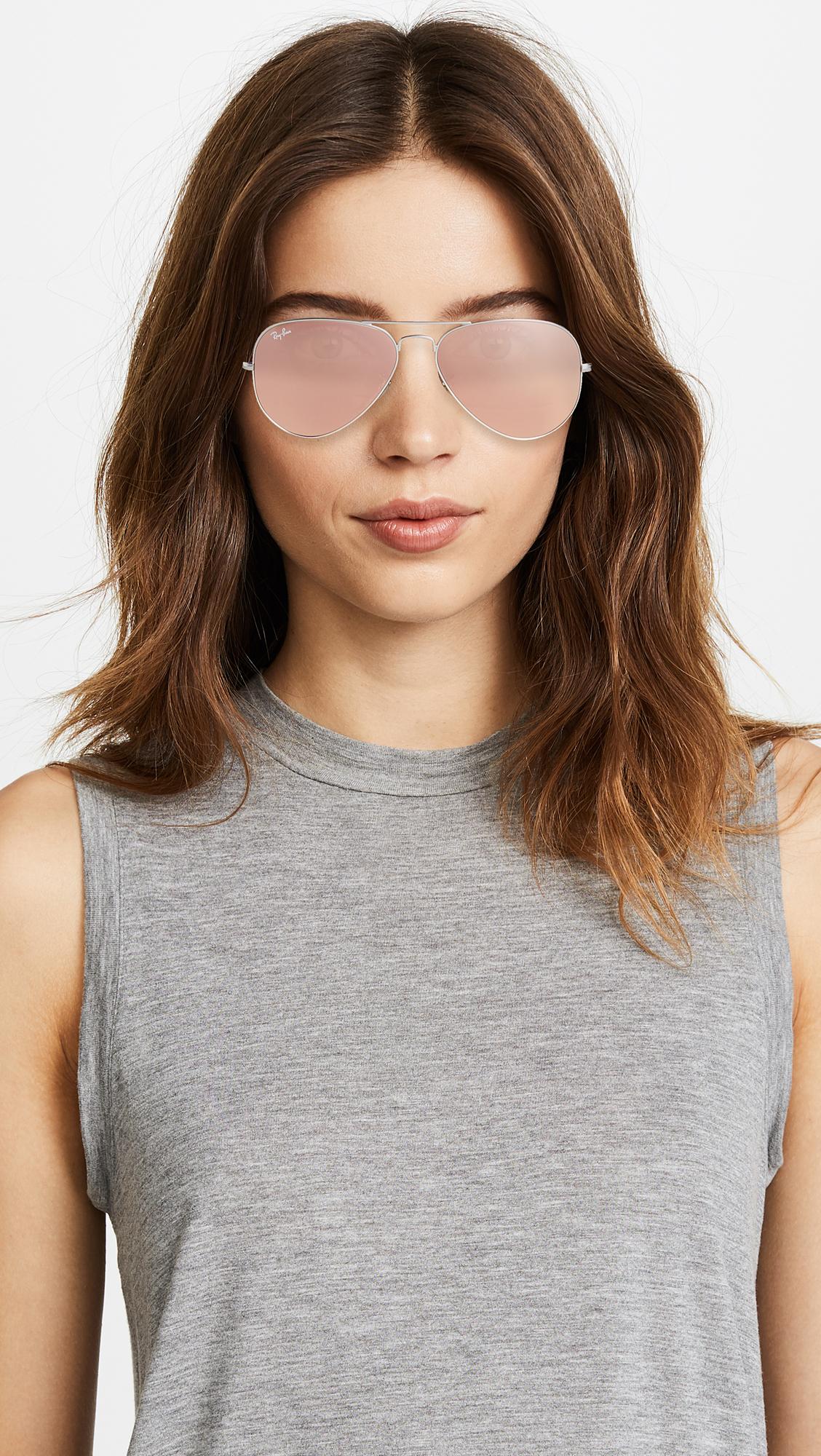 brown pink mirror ray ban 
