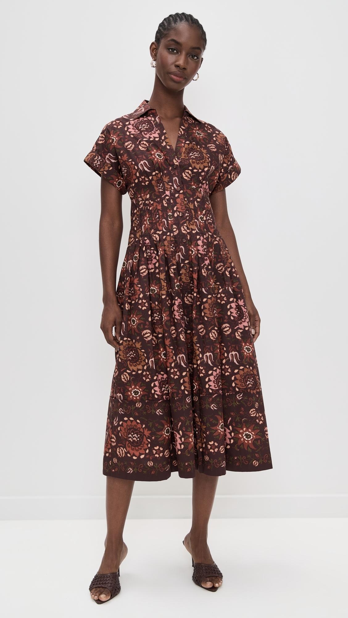 cara cara brown dress Cara Cara Myrtle Dress In Painted Animal Brown