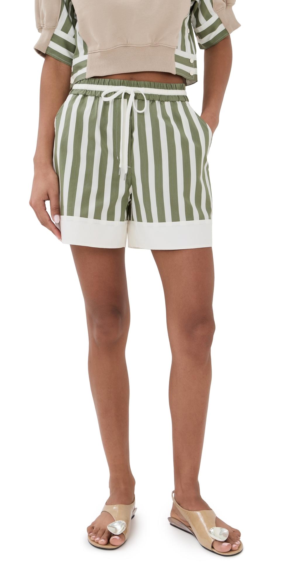 3.1 Phillip Lim ショートパンツ 黄緑 2020325F0052 3.1 Phillip Lim - 【フィリップリム】柄ショートパンツ/ネオン