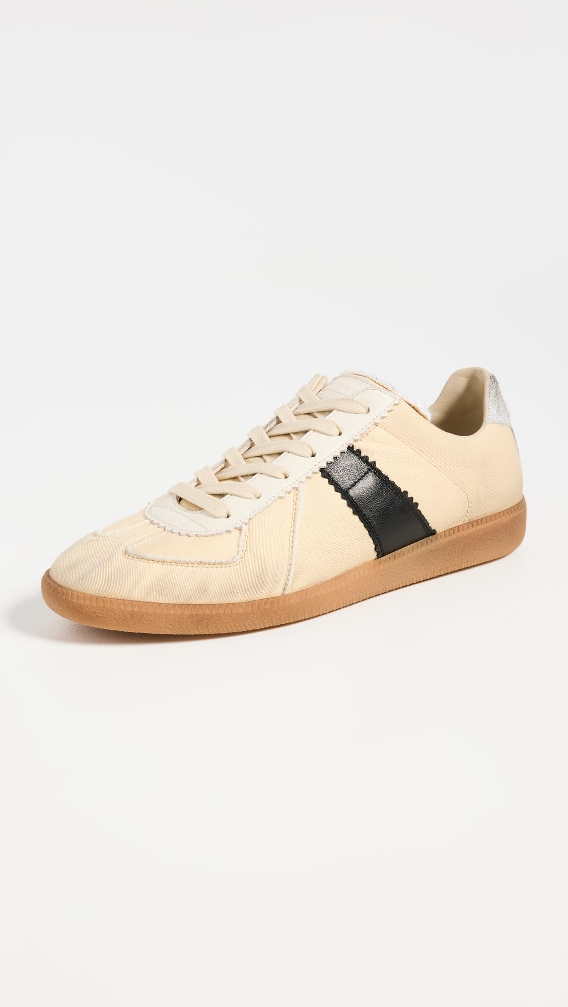 靴 Maison margiela Maison Margiela Paint-Splattered Suede and Mesh Sneakers