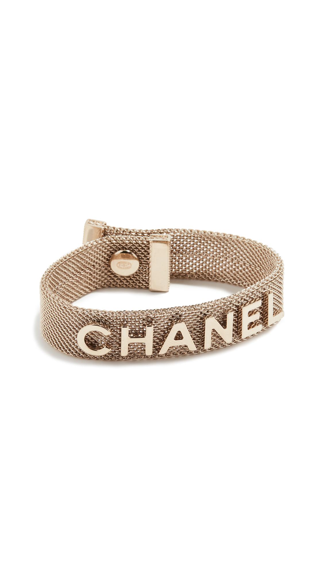 What Goes Around Comes Around Chanel Mesh Bracelet in Metallic | Lyst
