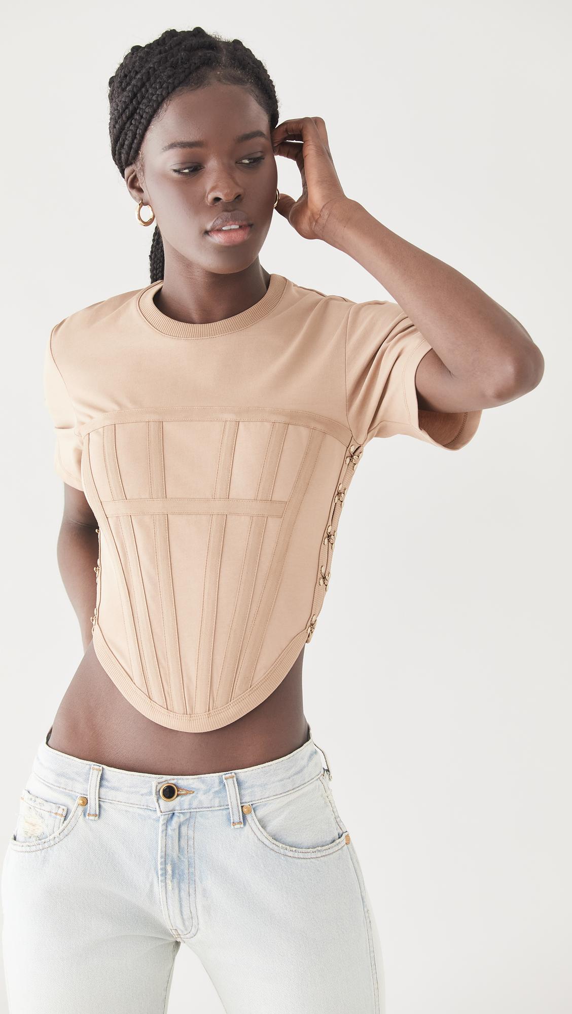 Dion Lee Jersey Corset Tee | Lyst