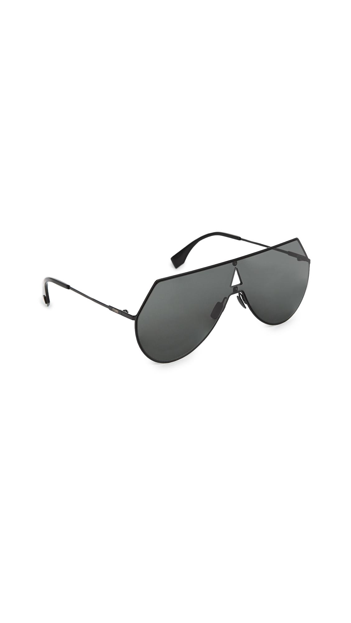 Fendi 99mm shield aviator sunglasses sales