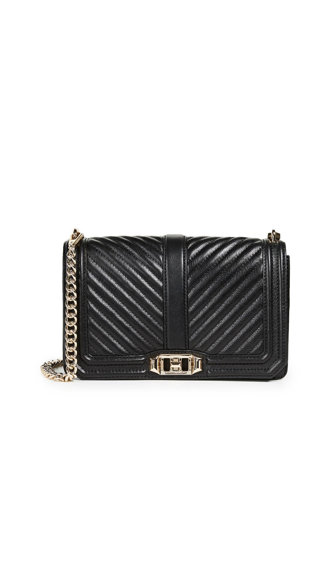 chevron quilted love crossbody black