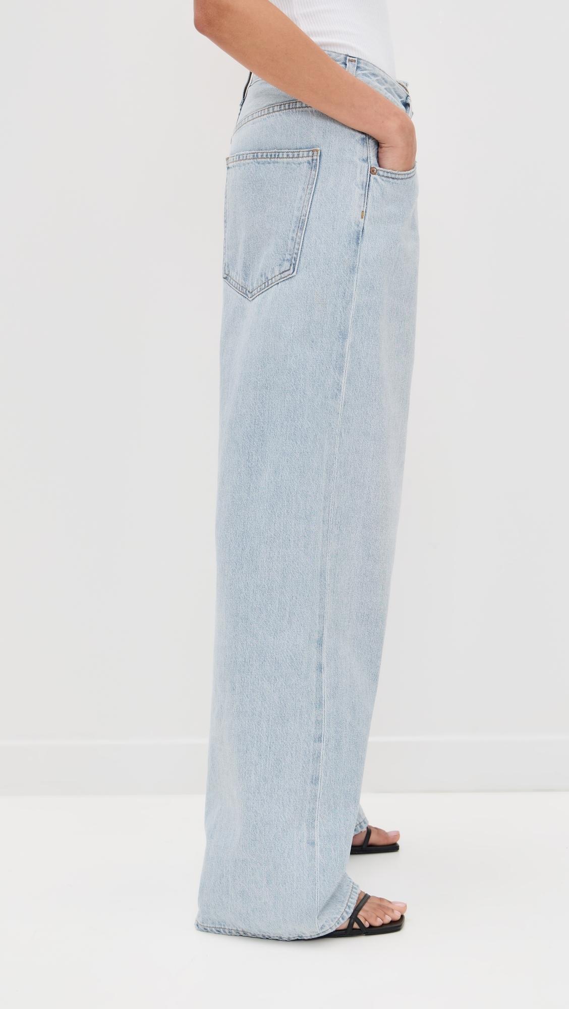 ボトムスその他 AGOLDE Wide blue Vana Fold jeans with washed effect Agolde Wide Blue Vana Fold Jeans With Washed Effect | Balardi