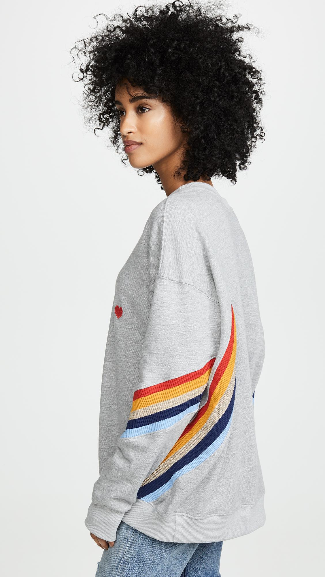 spiritual gangster stripe crew neck sweatshirt