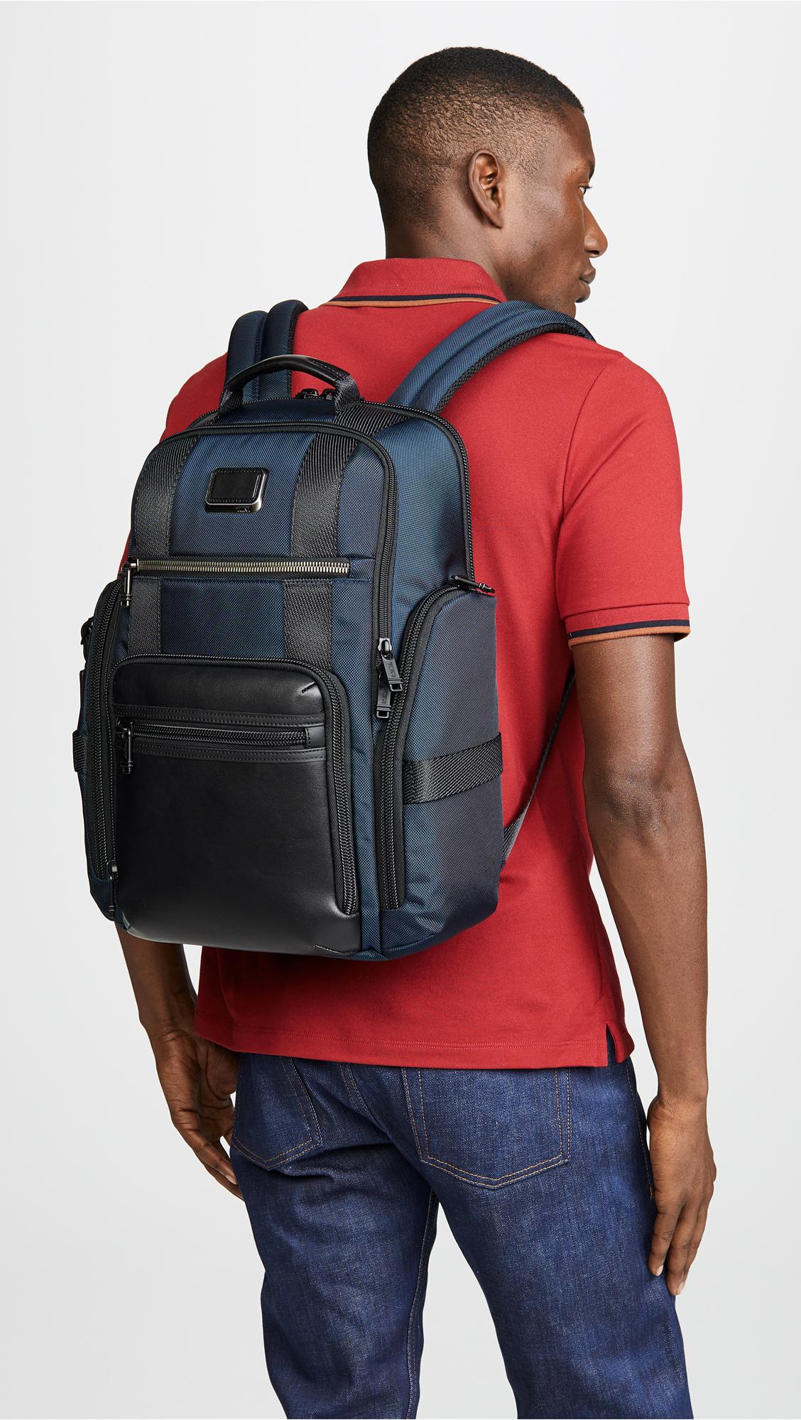Tumi Alpha Bravo Sheppard Deluxe Brief Pack in Navy (Blue) | Lyst