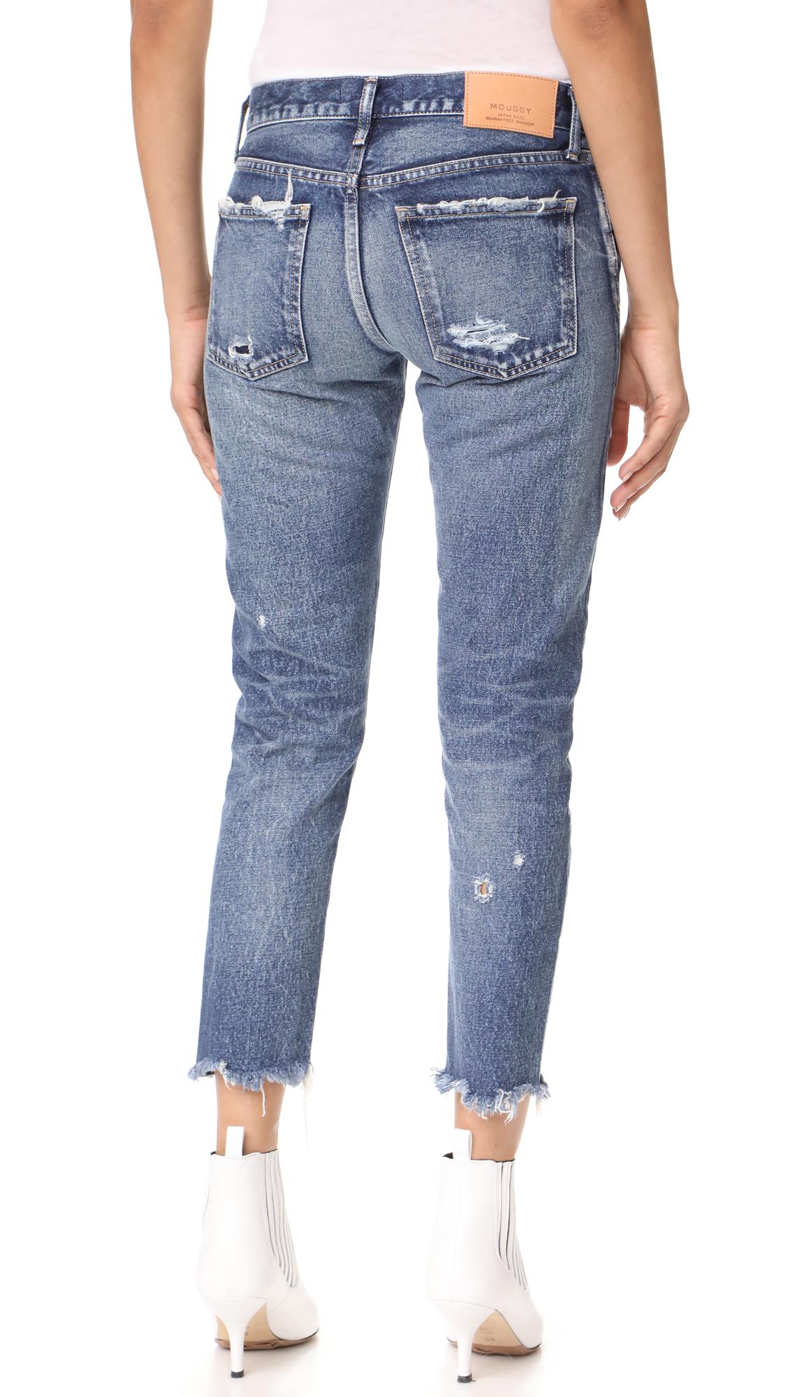 Moussy Denim Mv Kelly Tapered Jeans in Dark Blue (Blue) - Lyst