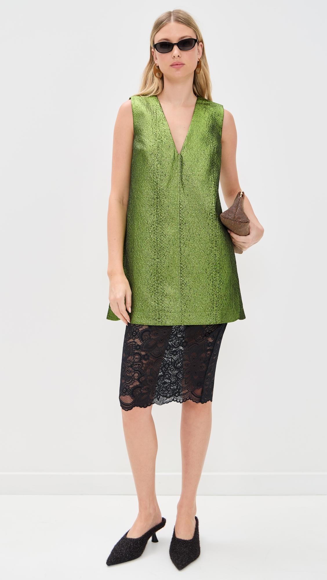 Simon Miller Fountain Metallic Mini Dress in Green | Lyst