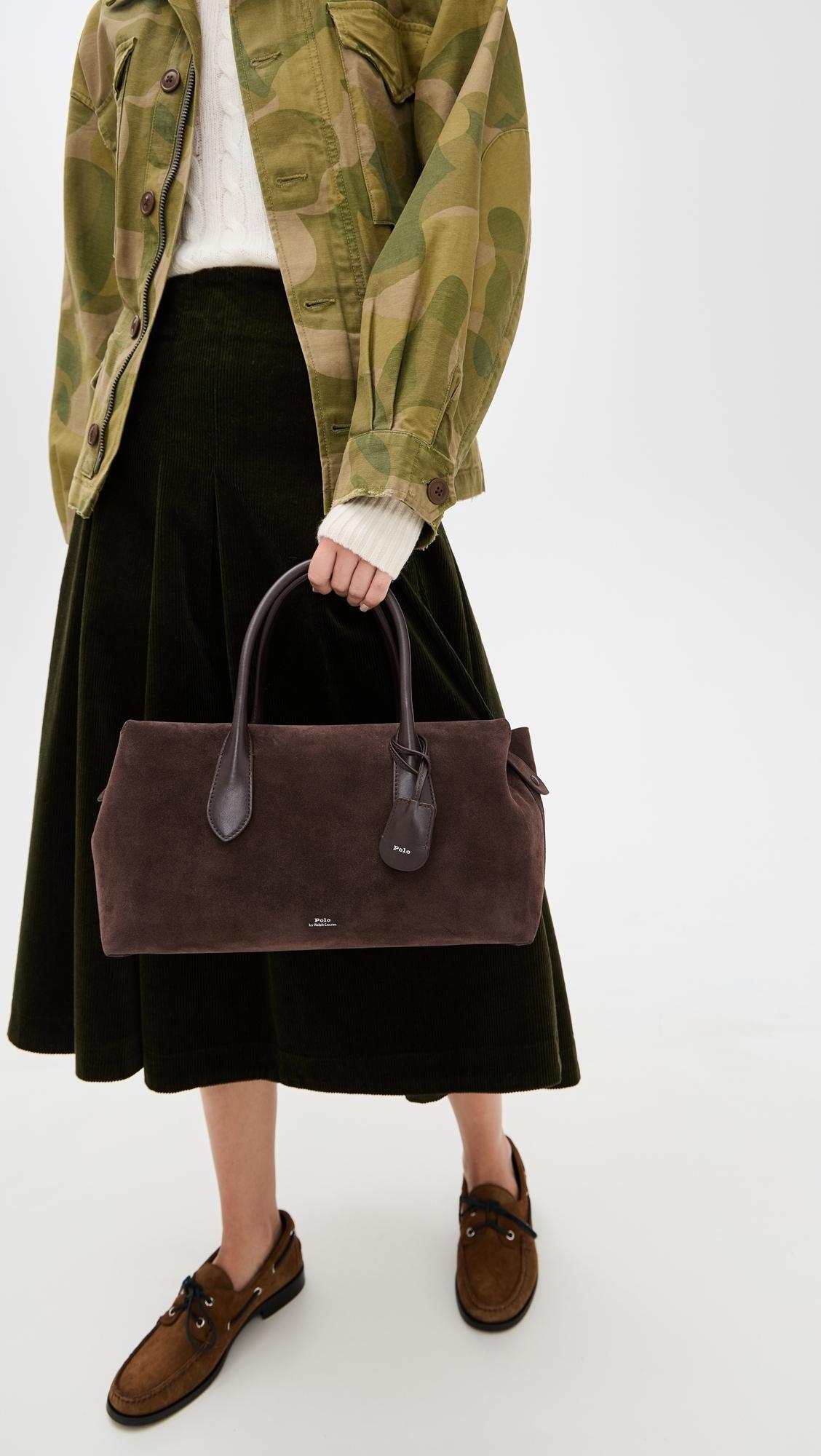 Polo Ralph Lauren Suede/Leather Medium Satchel | Lyst