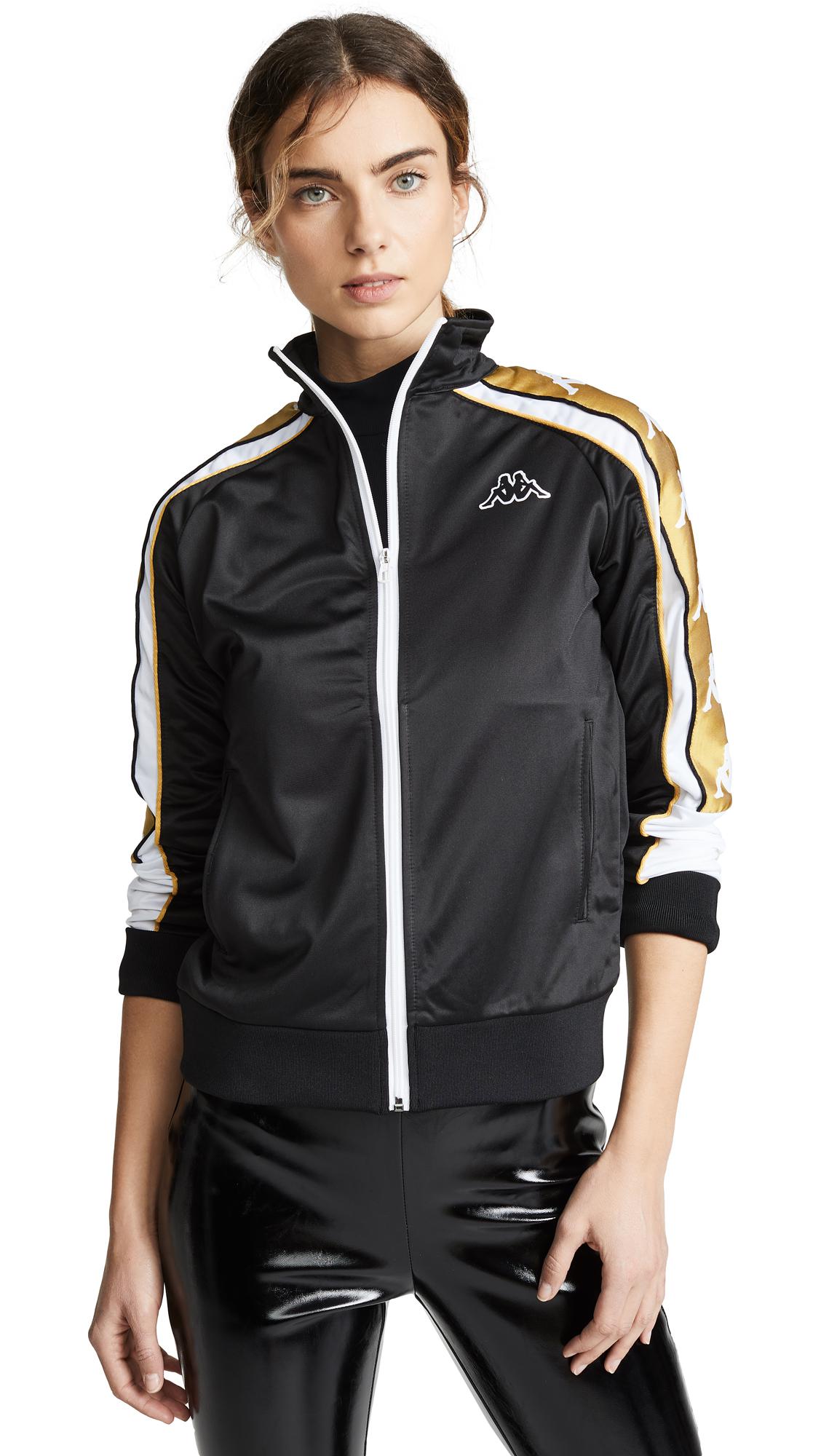 Download Kappa Synthetic Banda Track Jacket in Black/White/Yellow ...