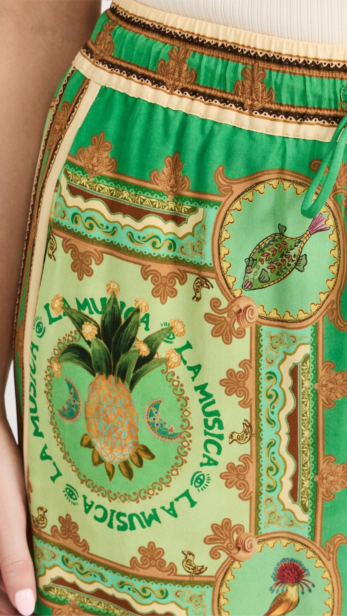 【Alemais】 La Musicaプリントシルク palazzoパンツ ALEMAIS La Musica Silk Pants | Neiman Marcus
