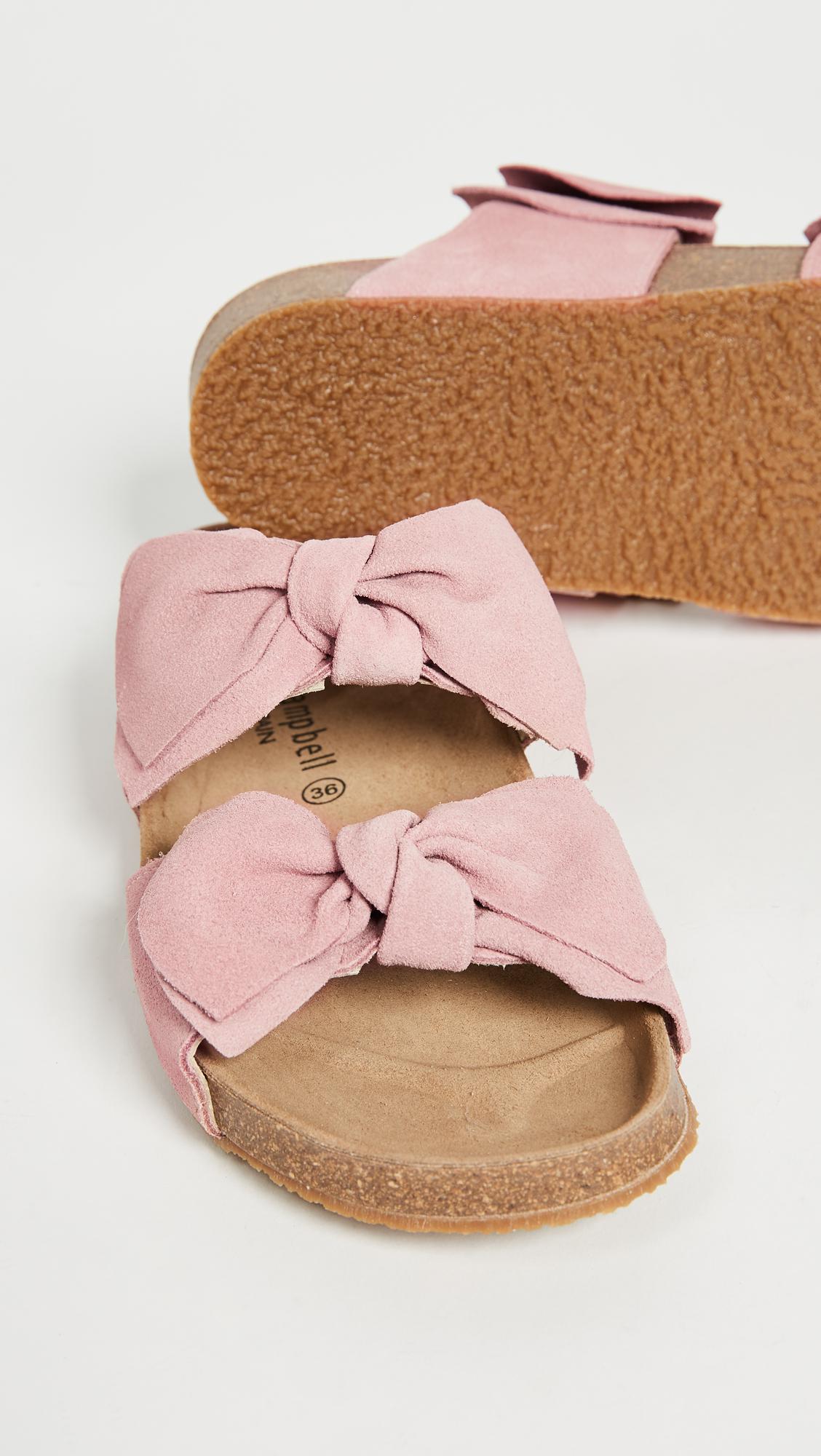 Jeffrey Campbell Suede Lanai Bow Slides in Blush (Pink) Lyst