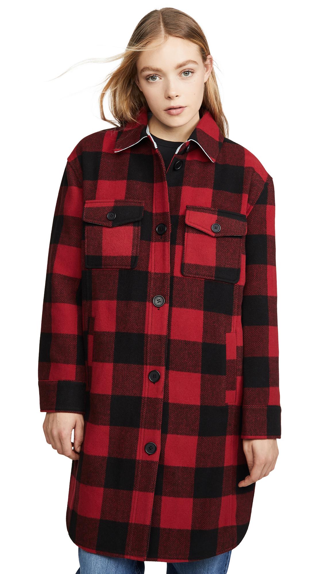 Buffalo Plaid Wool Shirt Jacket 