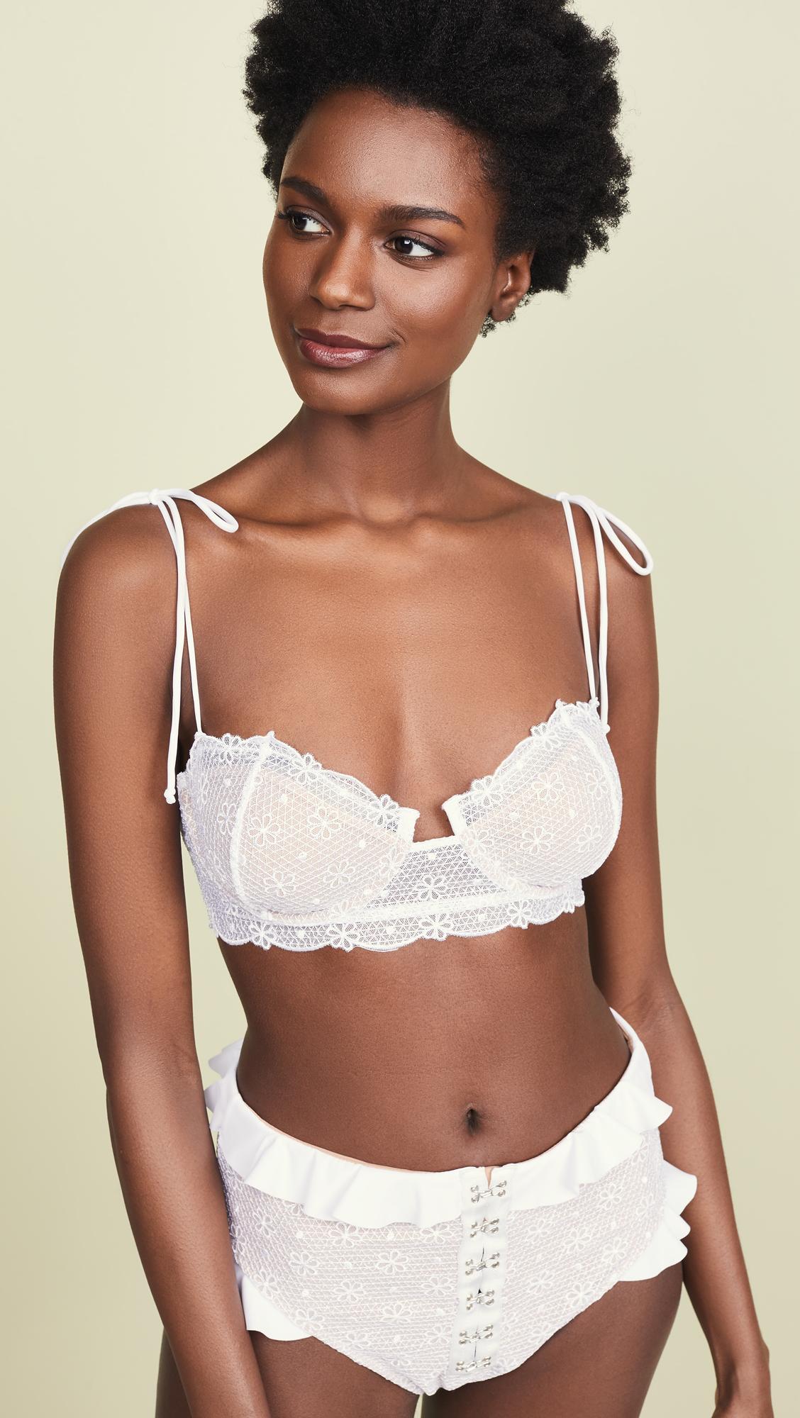 For Love & Lemons Lace Elle Underwire Bikini Top in White - Lyst