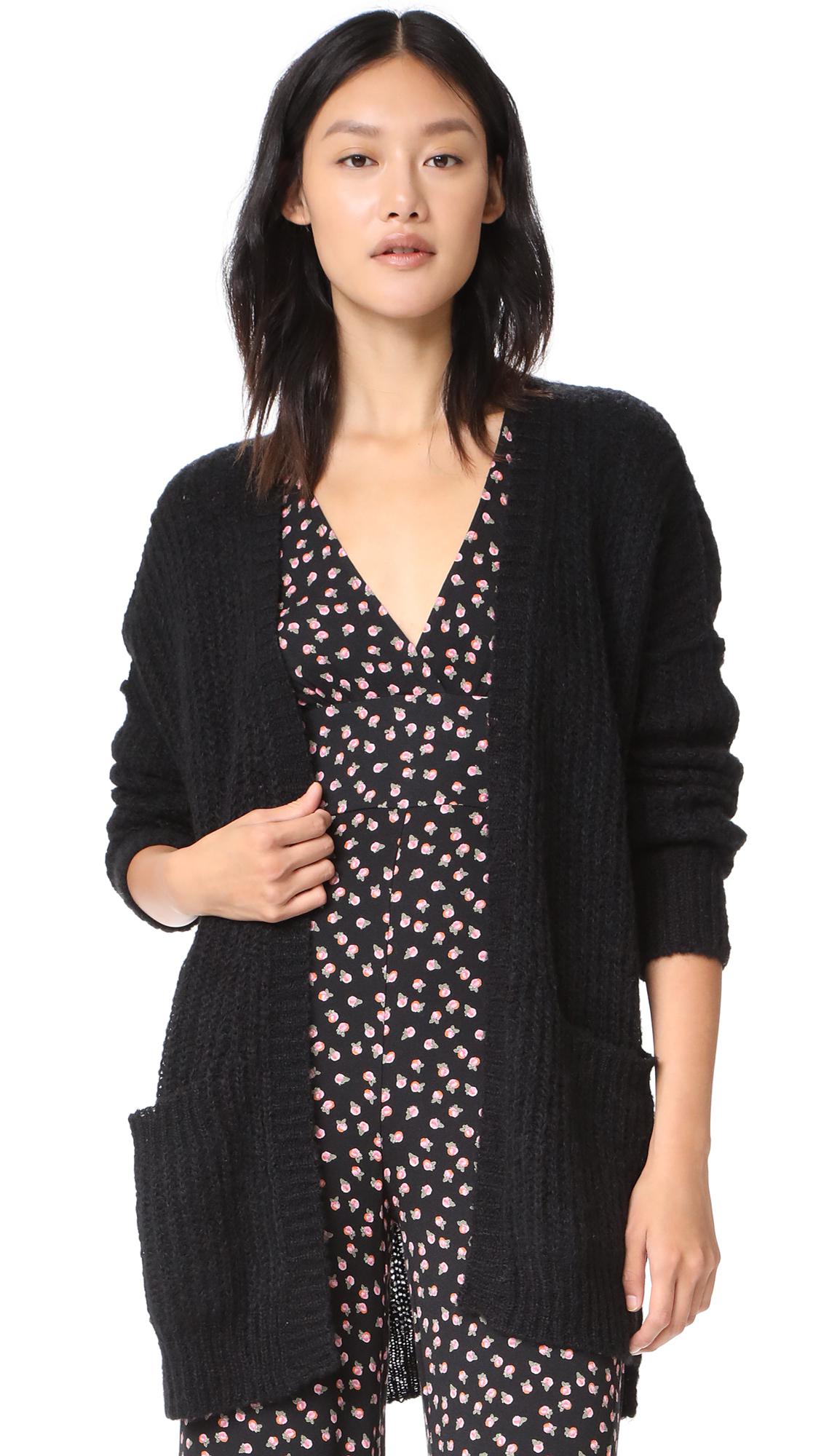 Lyst - Free People Weekend Getaway Alpaca Cardigan in Black