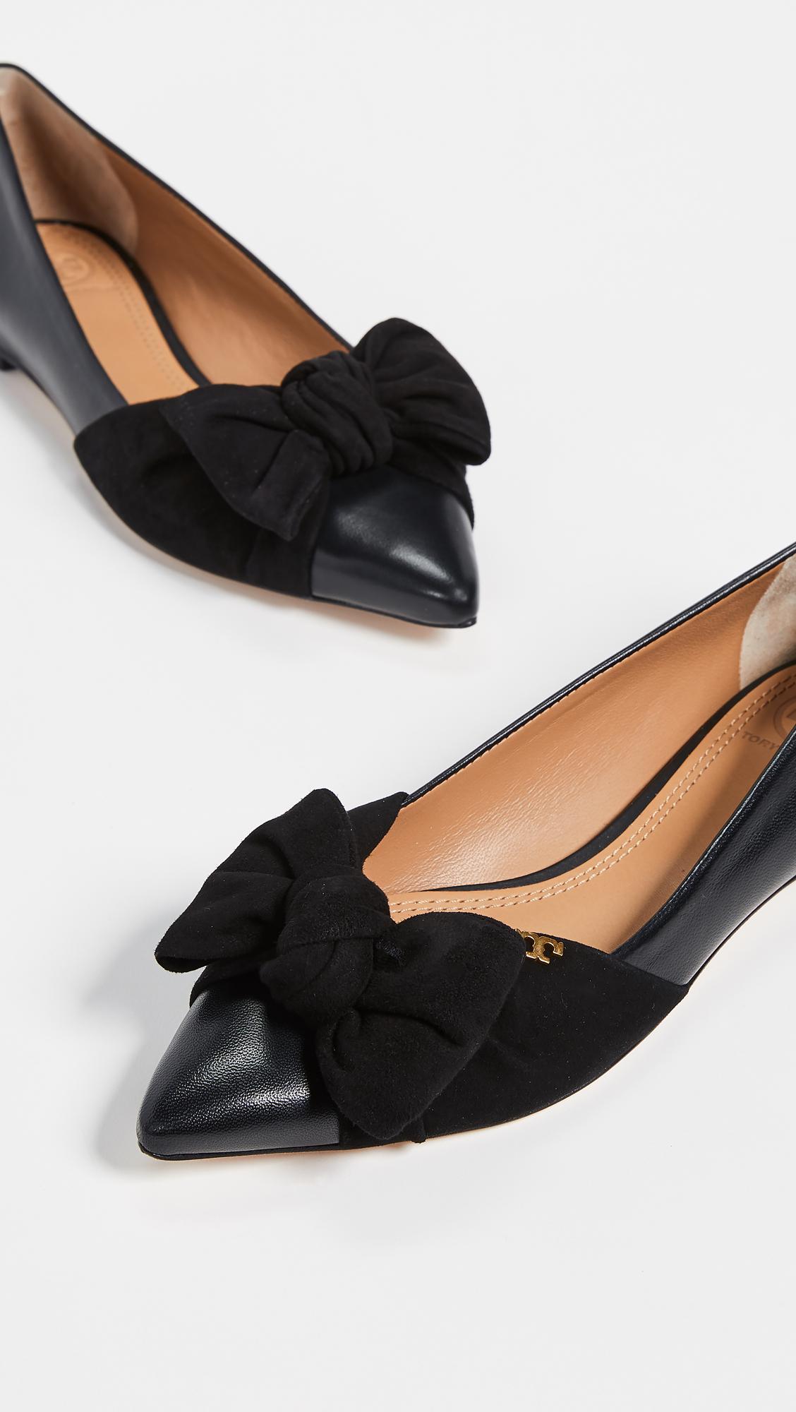 Tory Burch Leather Eleanor Flats in Black - Lyst