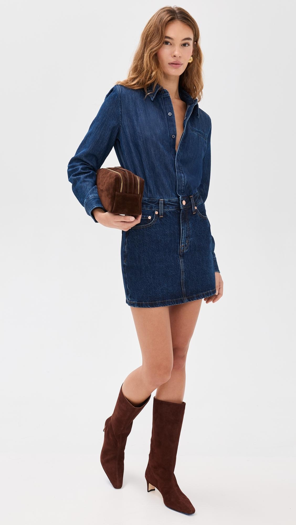 pistola denim dress Gladys Smocked Bodice Dress