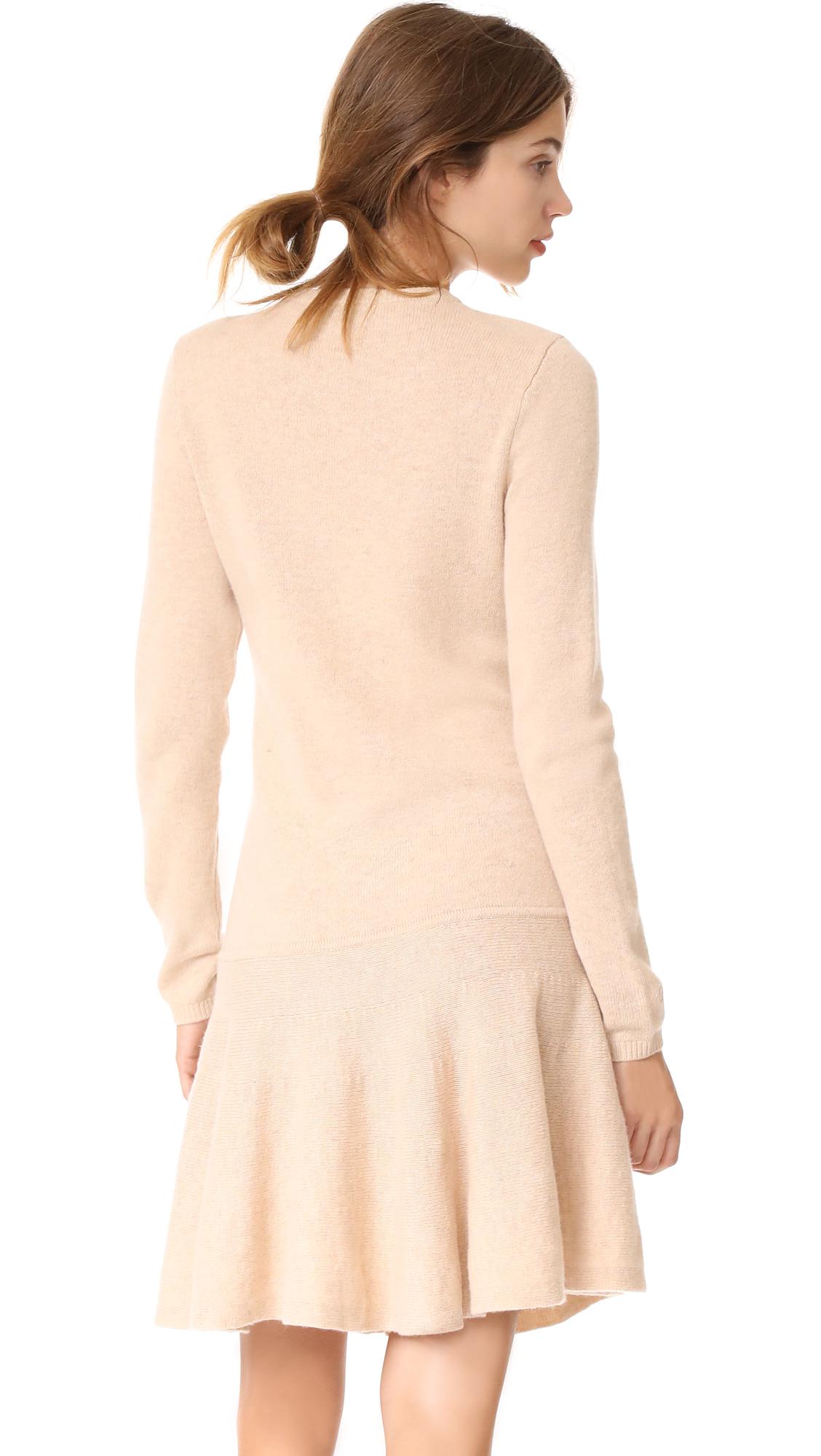 Ganni Wool Mercer Sweater Dress in Natural - Lyst