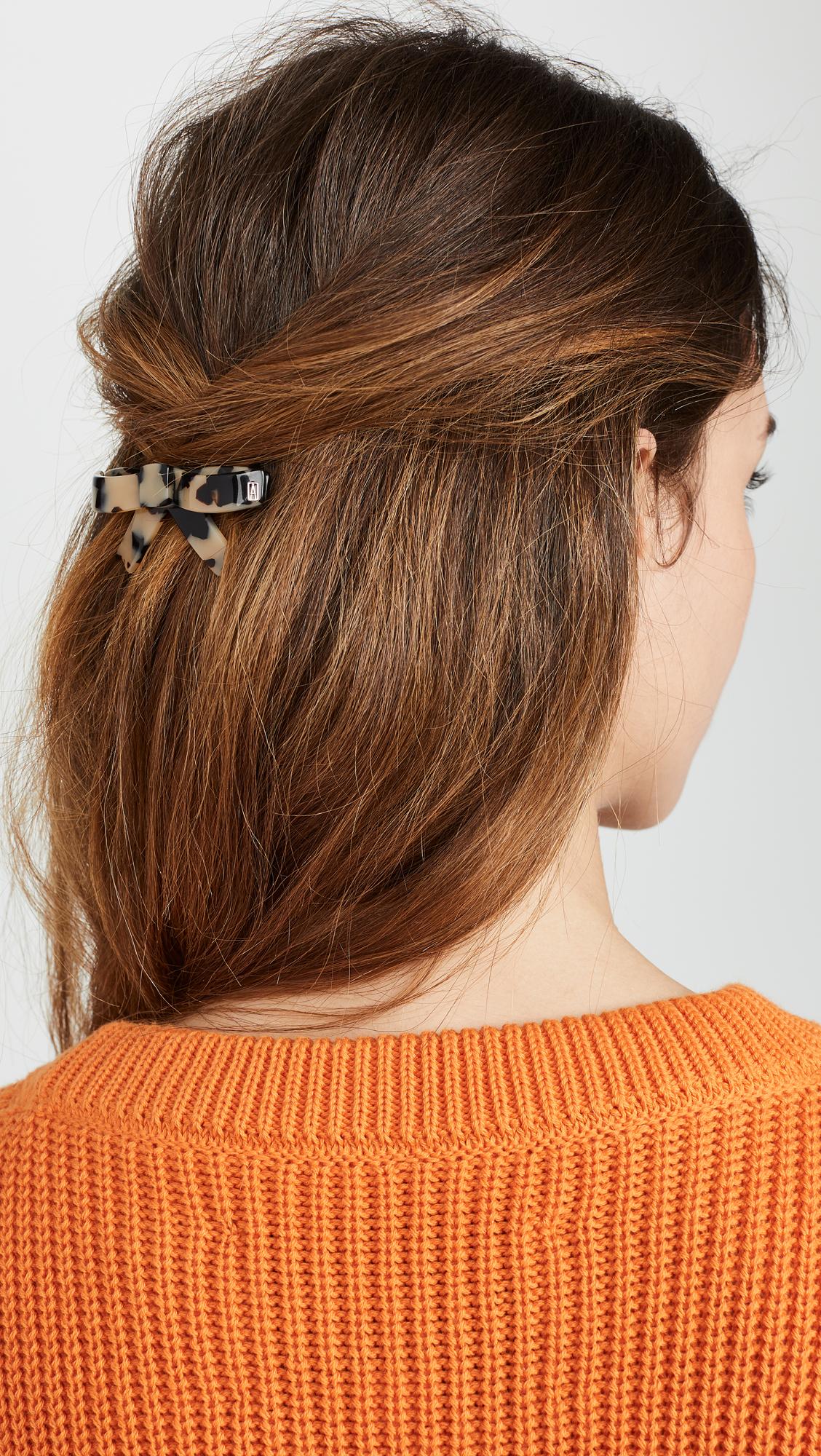 Authentic ALEXANDRE DE PARIS clip hair styling barrette adorned with velvet bow