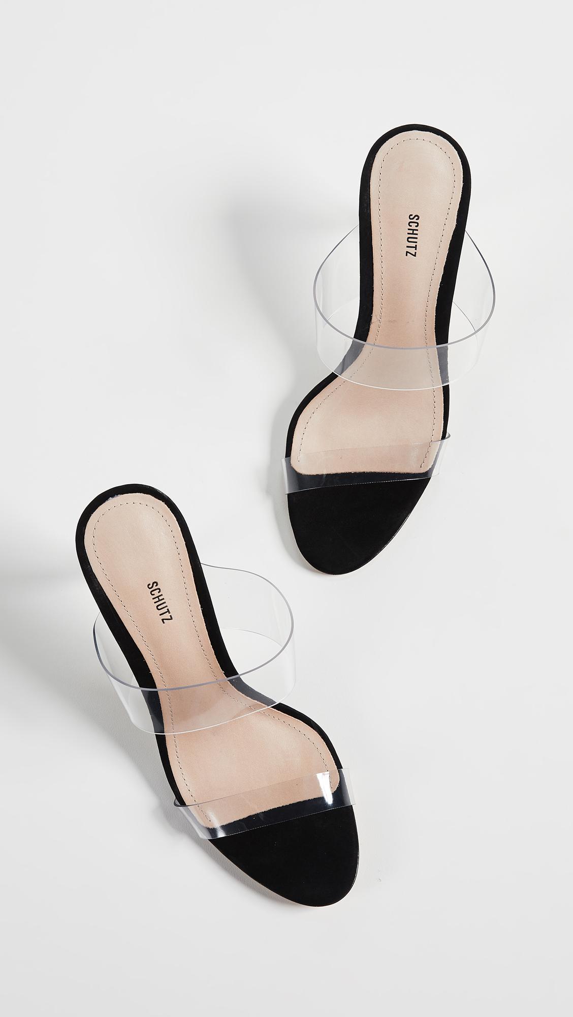 Schutz Leather Ariella Strappy Sandals in Black - Lyst